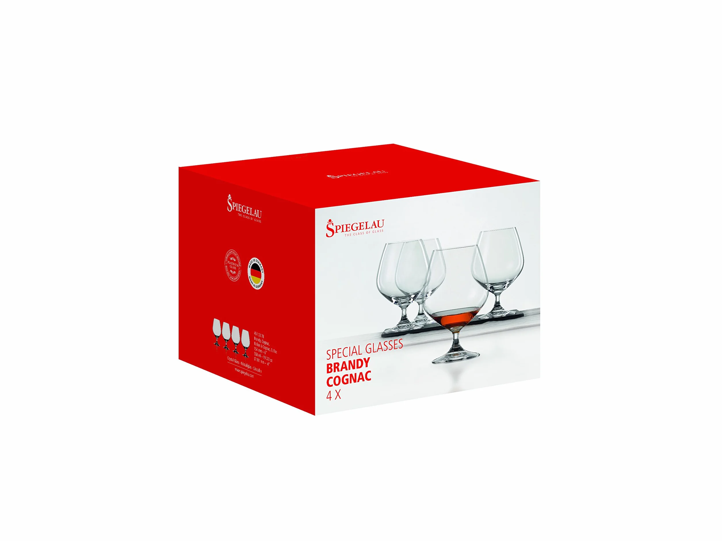 Spiegelau & Nachtmann, 4-częściowy zestaw szklanek do koniaku, szkło kryształowe, 558 ml, specjalne szkła, 4510378