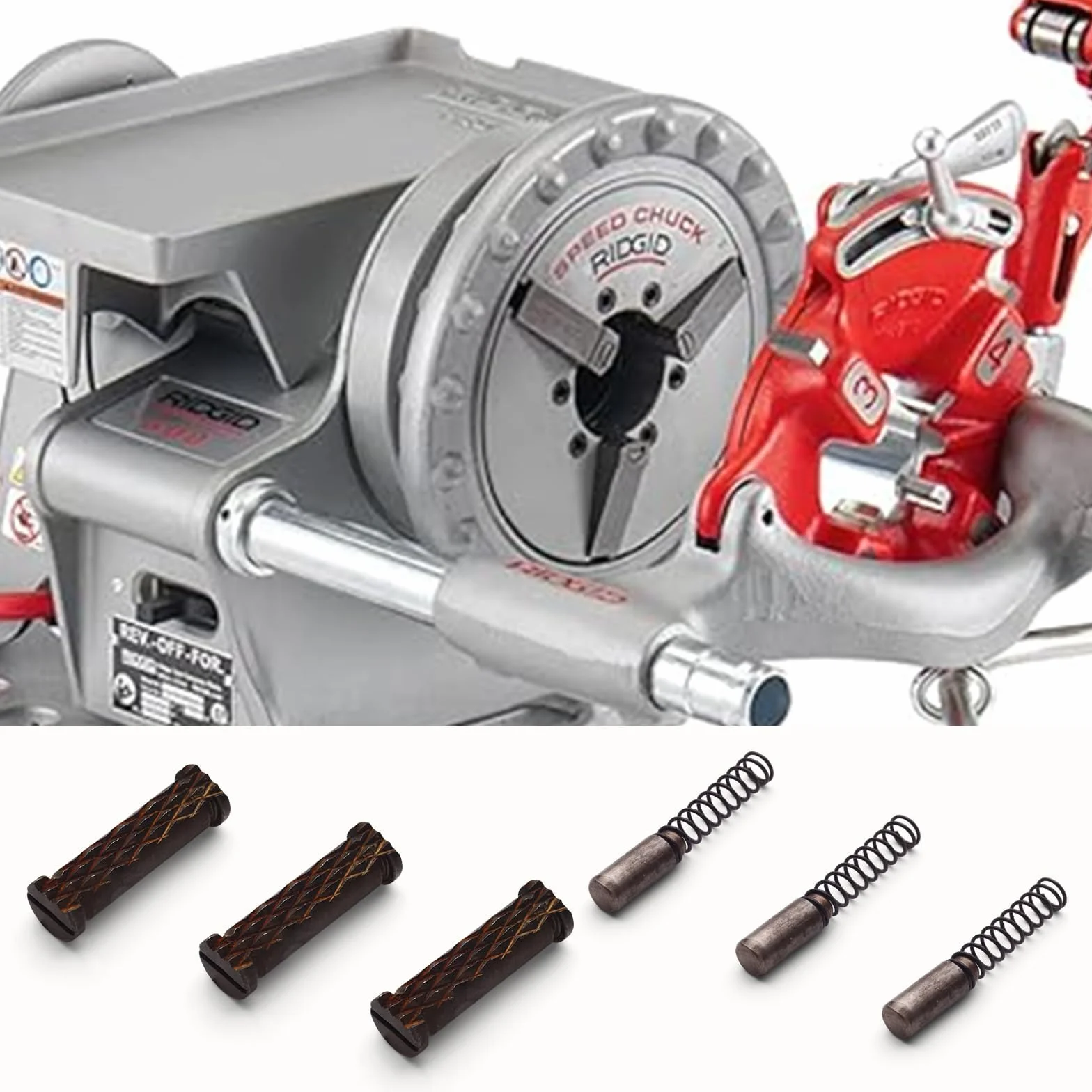 44715 Zestaw wkładek szczękowych przednich do maszyn do gwintowania rur RIDGID 300 535 (2 zestawy)