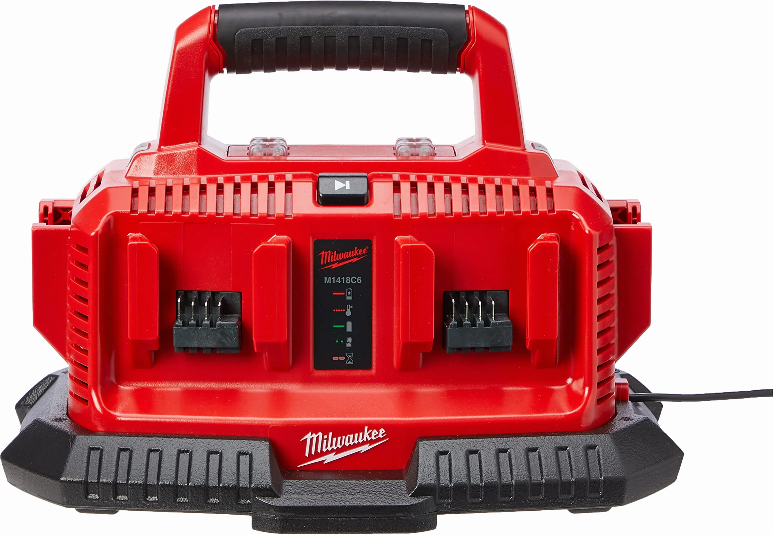 Milwaukee M1418C6 Ładowarka, Czarny/Czerwony, ‎21.41 x 19.81 x 29.39 cm; 1 kg