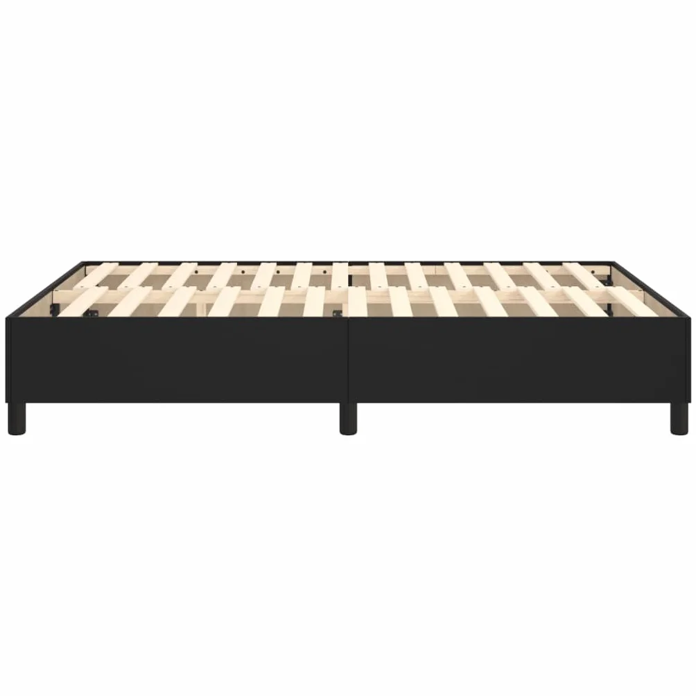 vidaXL Łóżko kontynentalne, czarne, obite sztuczną skórą, 140x190 cm, łóżko, podwójne łóżko, łóżko dwuosobowe, łóżka, podwójne łóżka, łóżka dwuosobowe