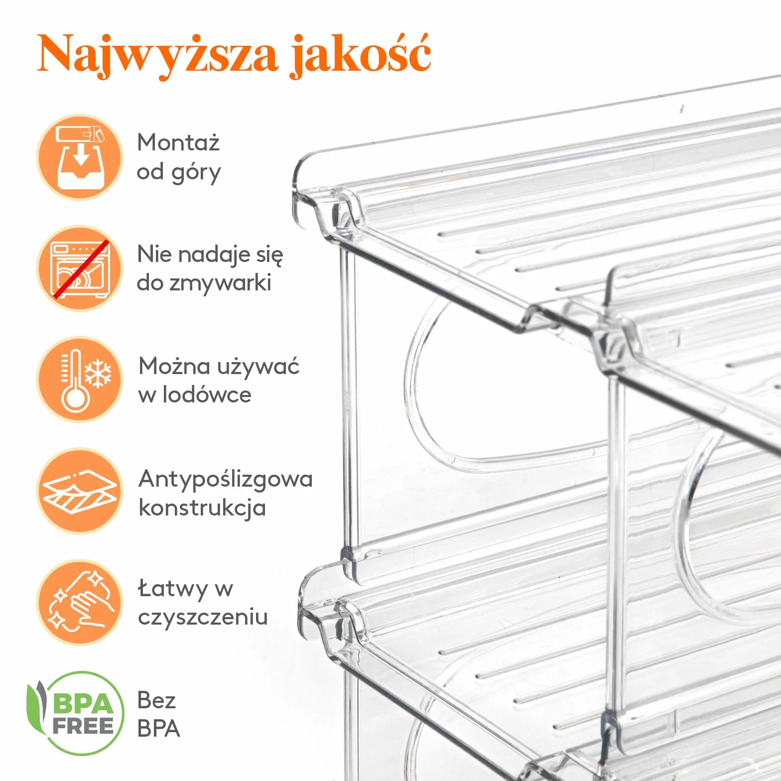 Lifewit Plastikowy stojak na wino 8 butelek 2 poziomy 42 x 20 x 12,5 cm