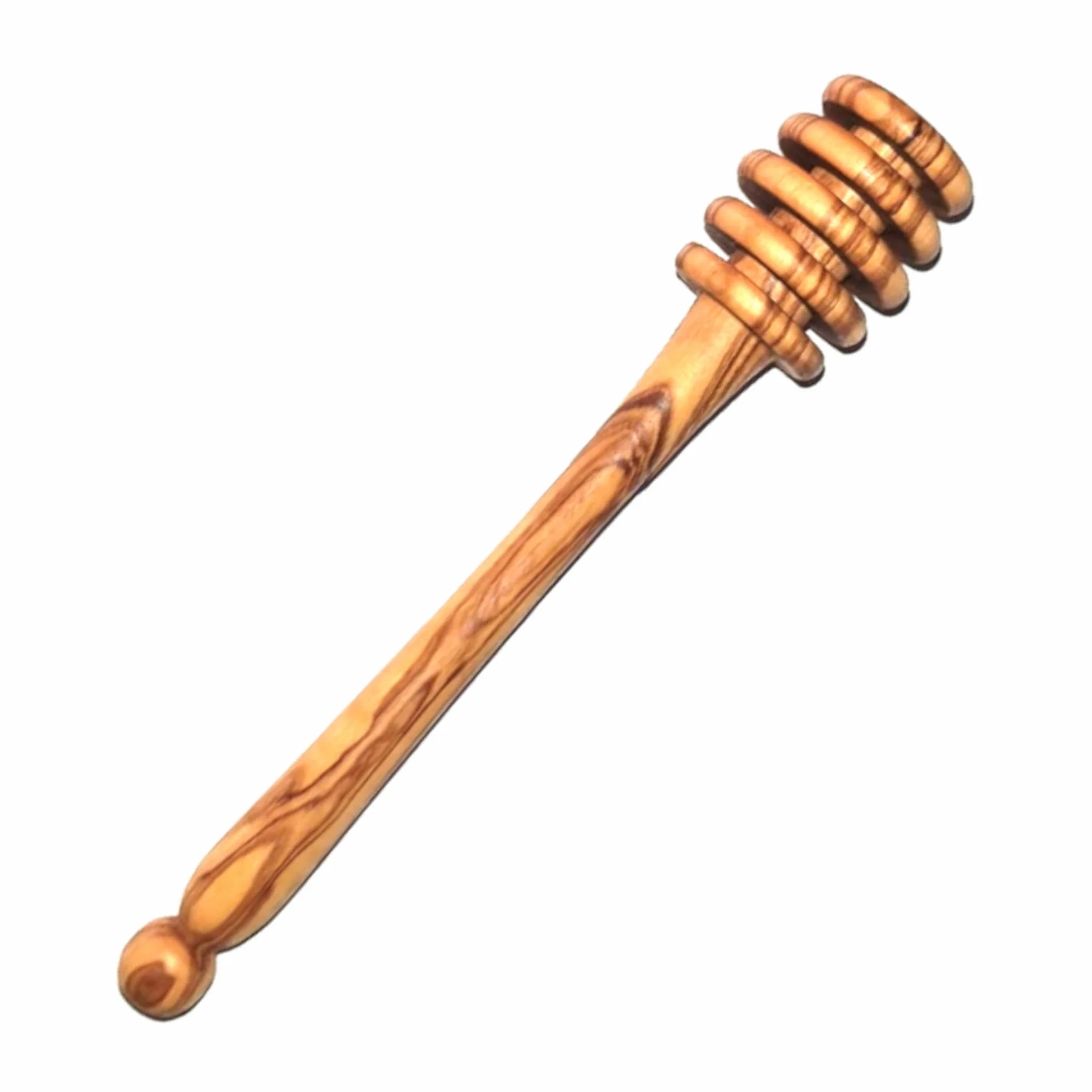 łyżka do miodu z drewna oliwkowego, 15 cm, do miodu i syropu, spirala miodowa, bez kapania, z prawdziwego drewna oliwkowego