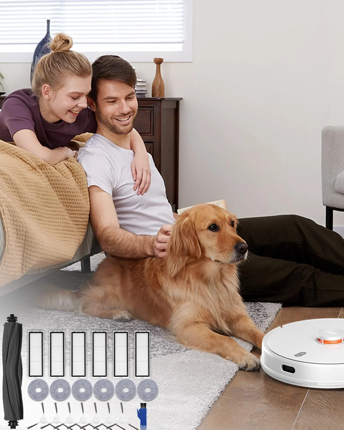 Jissta Zestaw akcesoriów do odkurzacza robota Dreame L10s Ultra/L10 Ultra, 1 szczotka główna, 6 filtrów, 6 nakładek na mopa, 7 szczotek bocznych, 1 szczotka czyszcząca, akcesoria do Dreame L10 Ultra