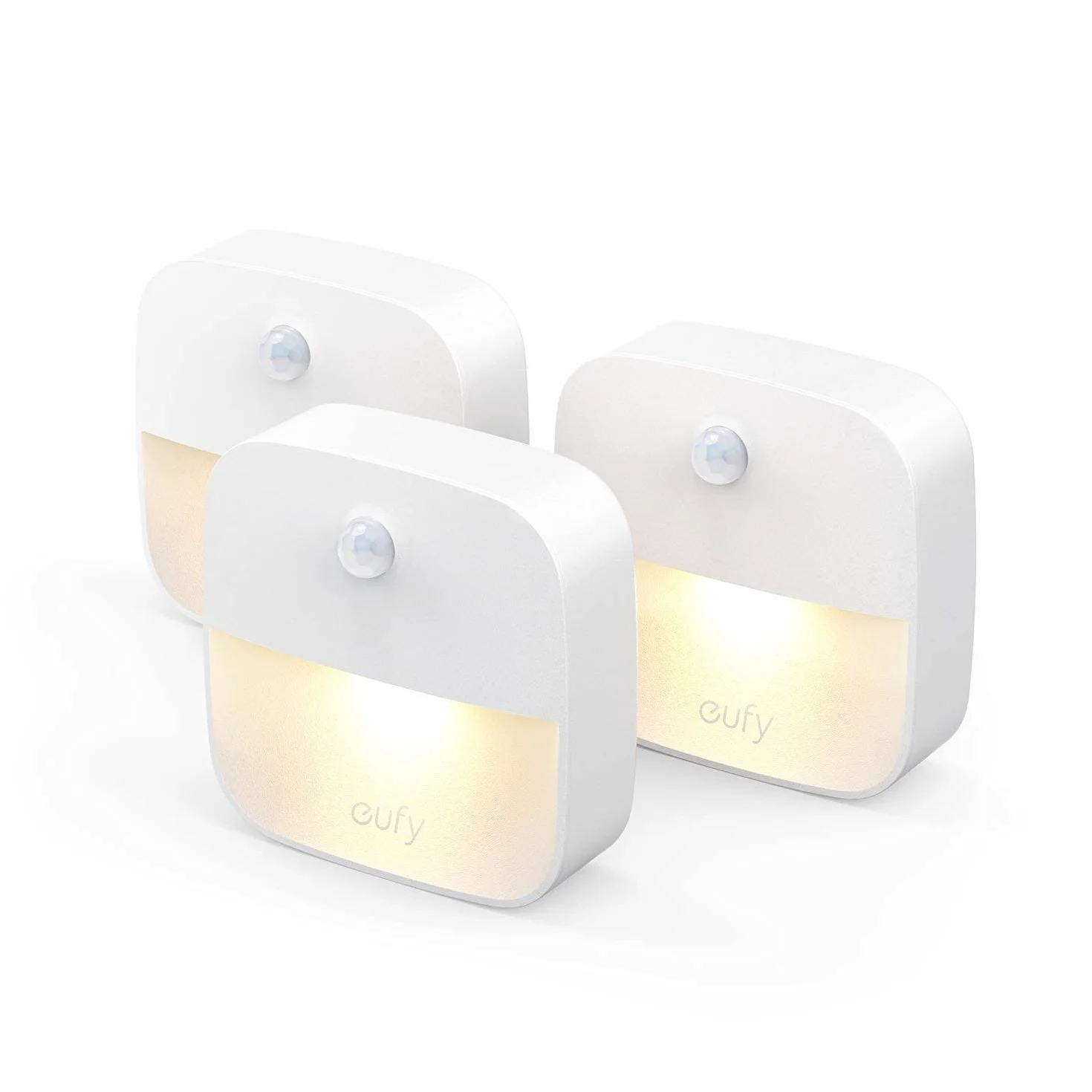 eufy Lumi 3-packs zestawy lampek nocnych LED z czujnikiem ruchu, ciepłe białe światło, automatyczne włączanie/wyłączanie, samoprzylepna lampka do szafy do pokoju dziecięcego, sypialni, energooszczędne