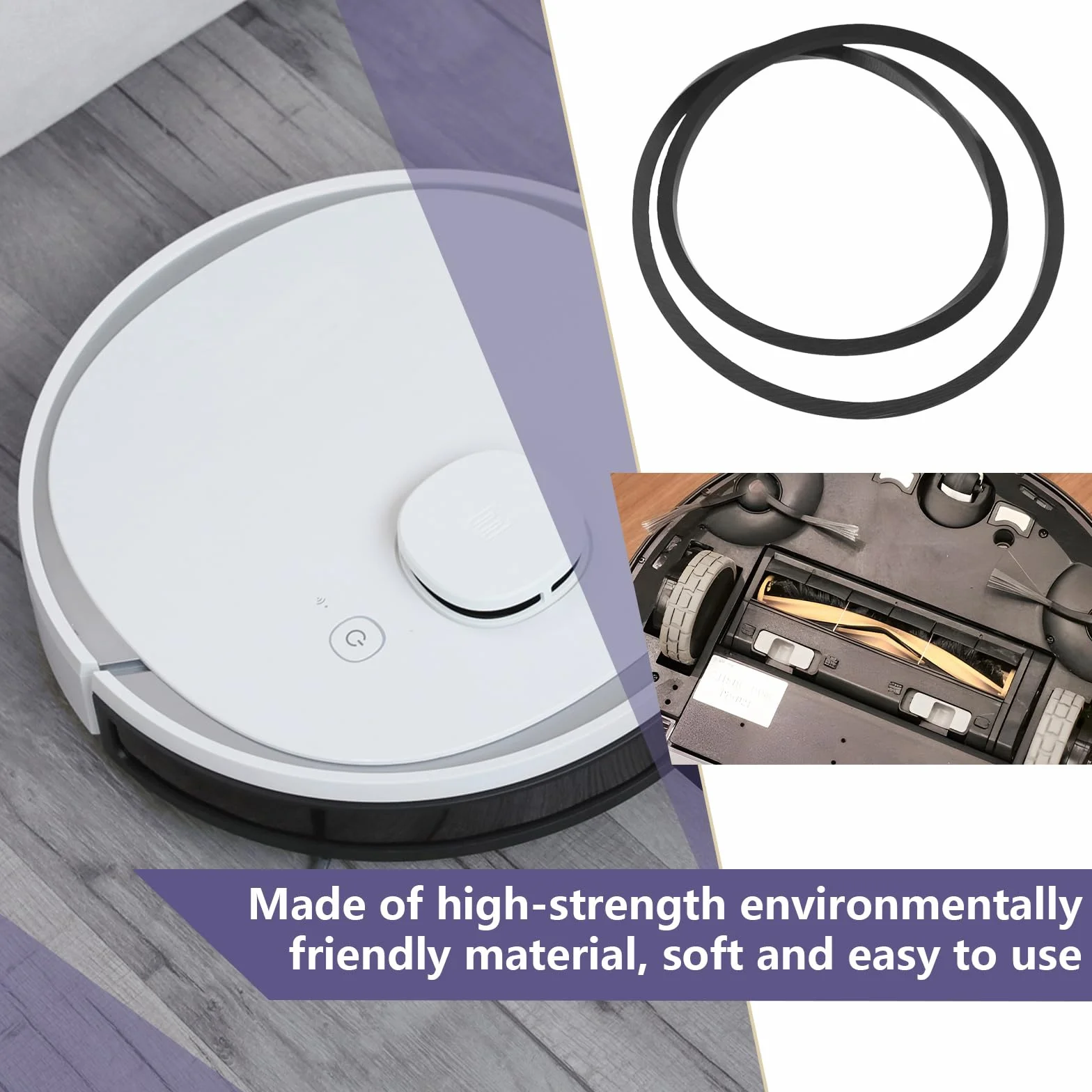 2 szt. Zamiatający silnik robota LDS pasek ID 6,7 cm pasek silnika robota zamiatającego kompatybilny z Ecovacs DEEBOT 900 DE5G DE53 DN33 czarny