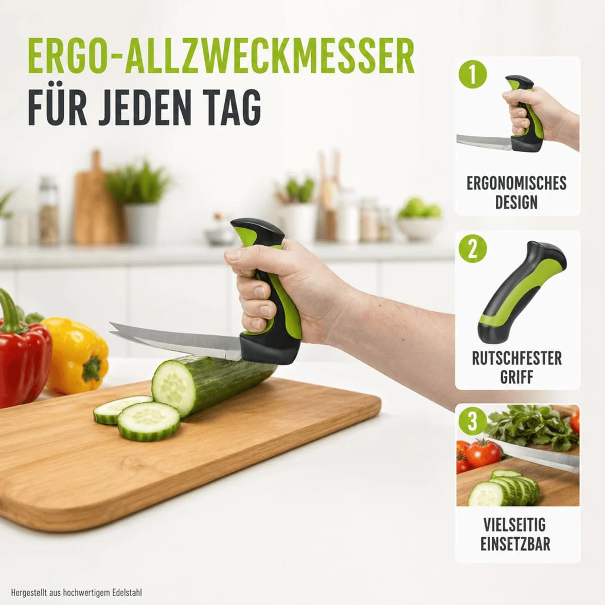 ATC Handels GmbH Nóż uniwersalny do kuchni nóż kuchenny Easi-Grip PETA