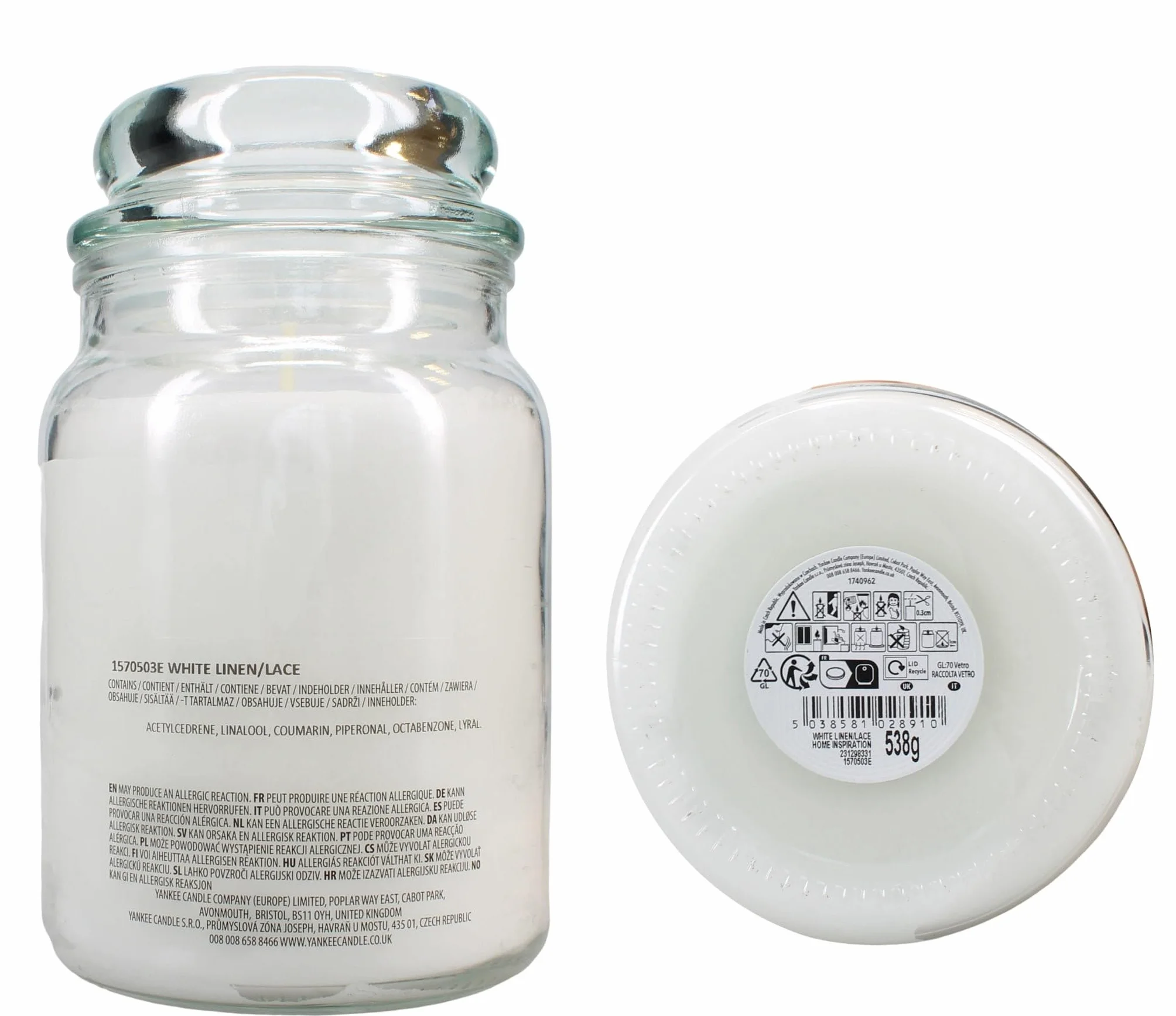 YANKEE CANDLE Biały len i koronka L