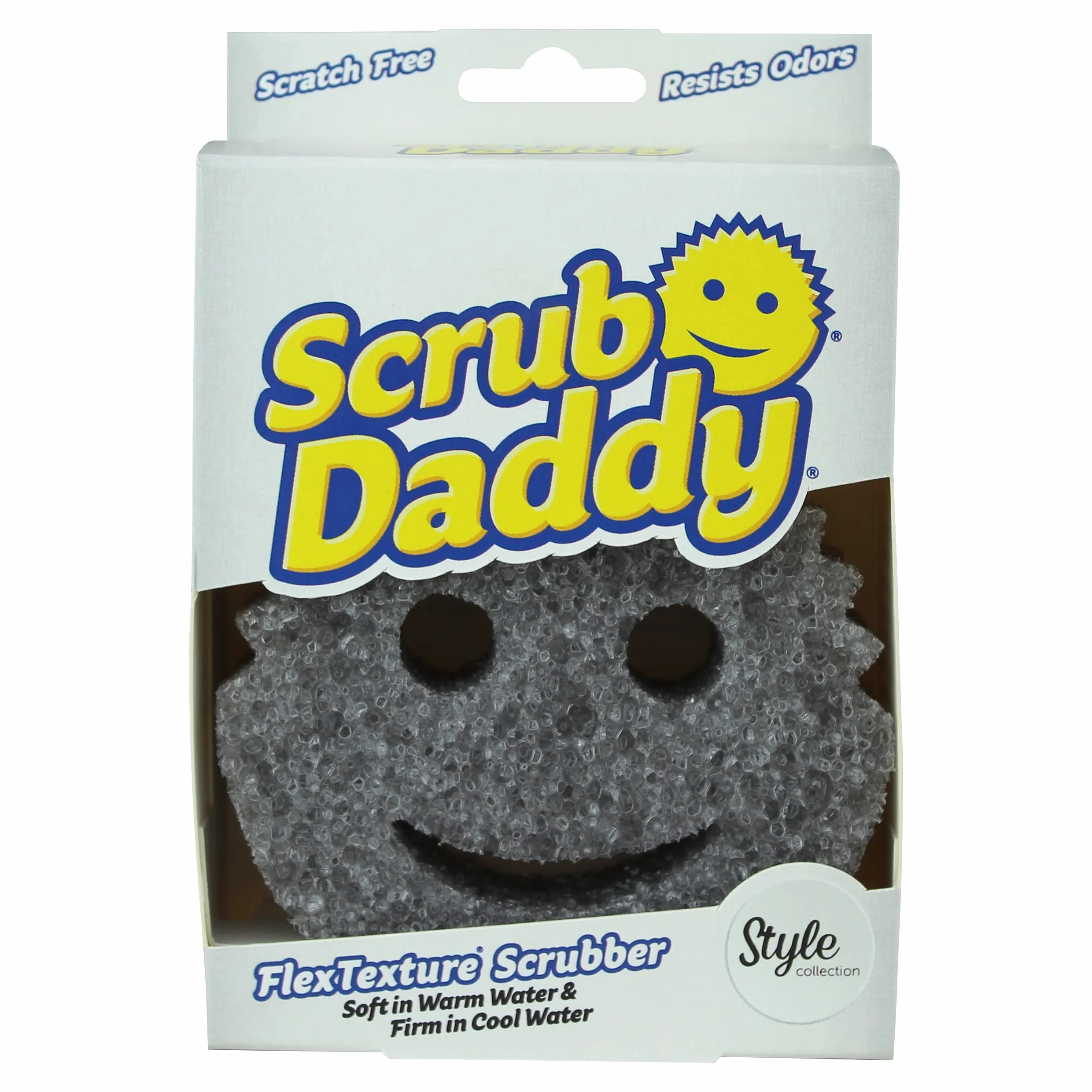 Scrub Daddy Kolekcja stylów - szara gąbka do debugowania, czyszczenie zmieniające teksturę, 1 opakowanie po 1, SDSTGY