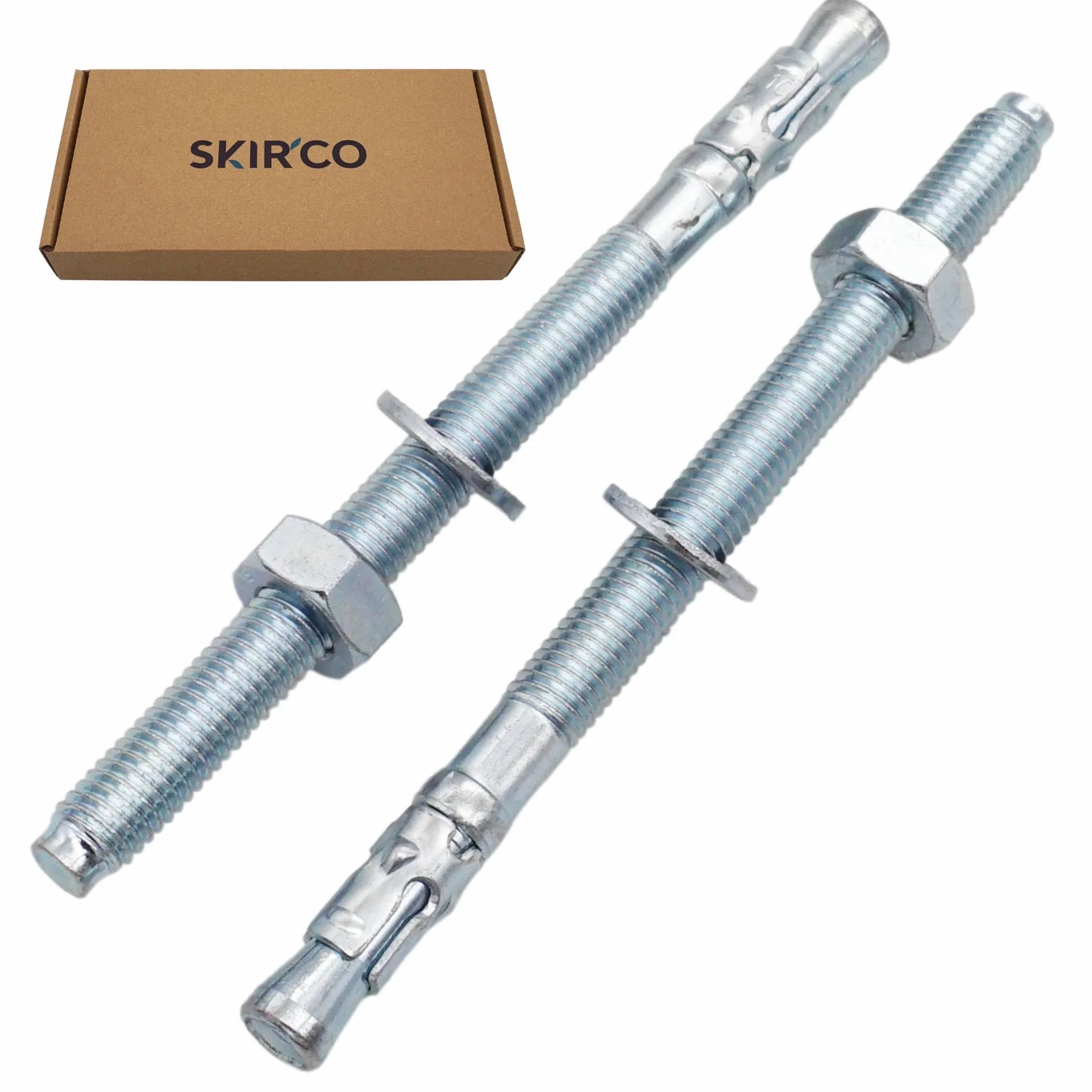 SKIR'CO (8 szt.) ocynkowane kotwy klinowe M10 x 140 mm, metalowe kołki, śruba kotwiąca, kotwa murarska, kotwa do betonu