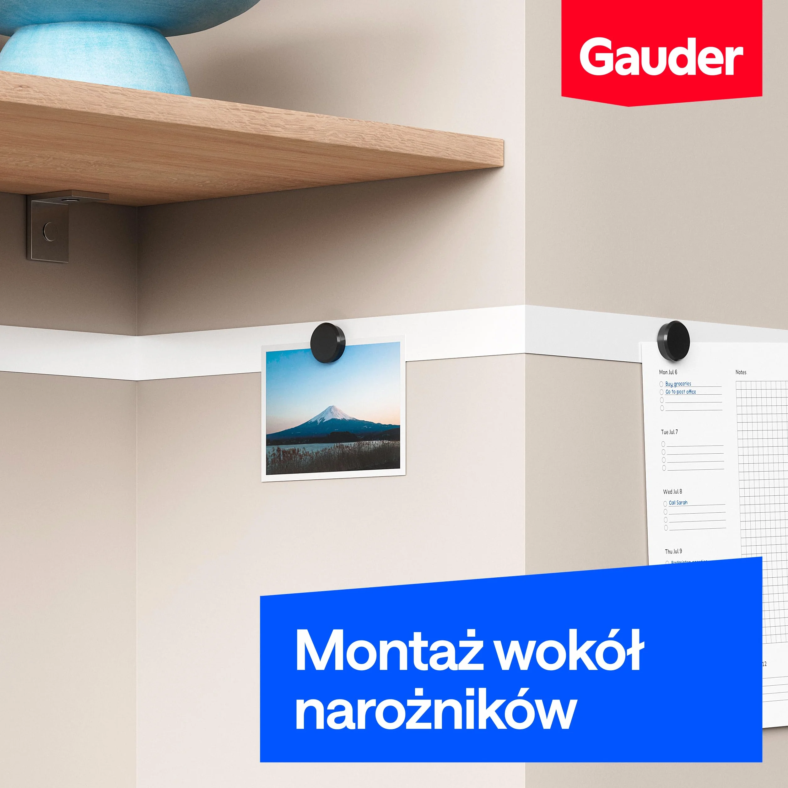 GAUDER Taśma metalowa samoprzylepna mocna - Cienkie paski metalowe z klej piankowy dla magnesów, figurki Tonie® i półek - Taśma ferro (1 m x 35 mm)