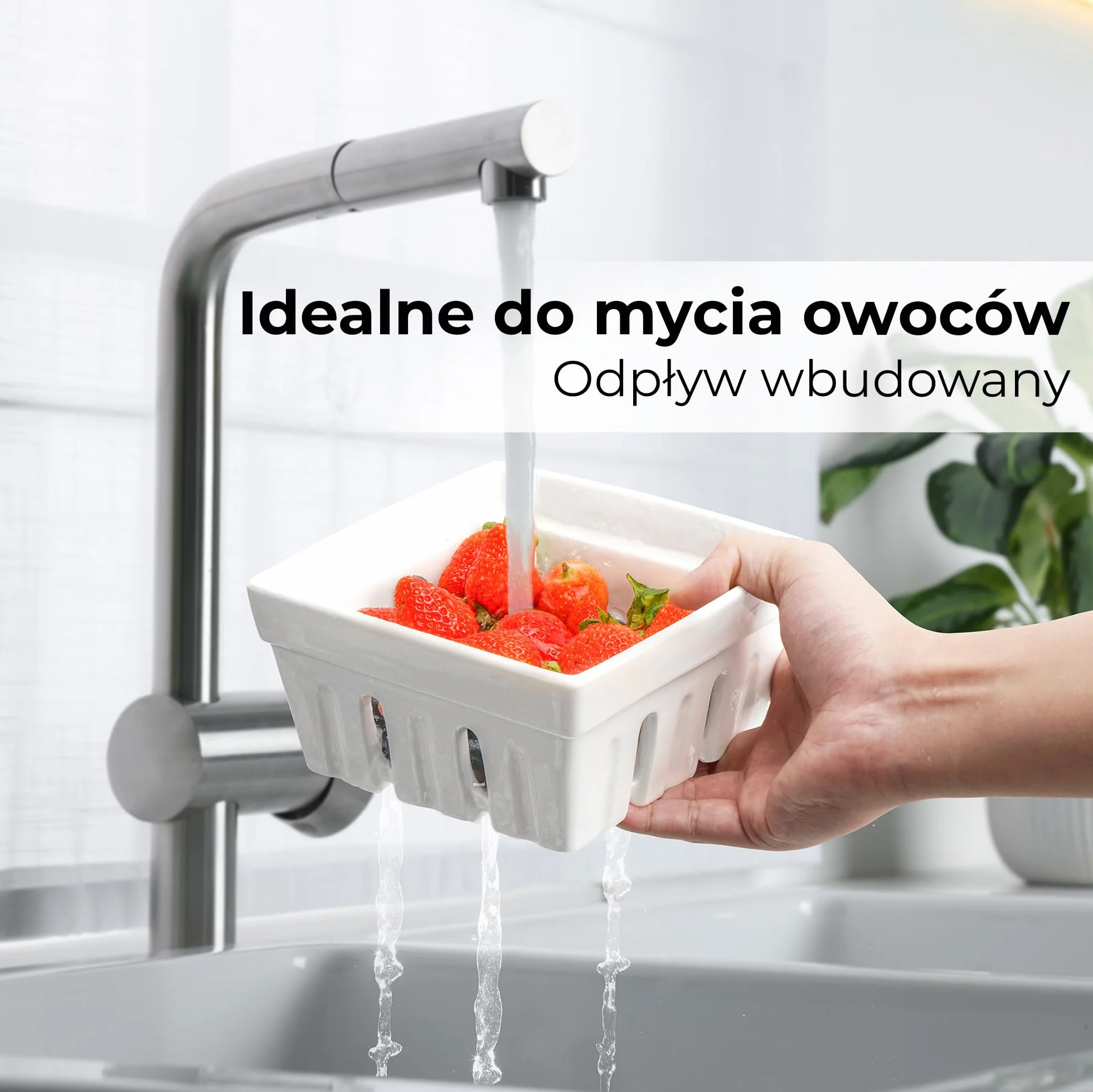 MIAMIO - Ceramiczny koszyk na owoce 2 szt., miski na owoce i jagody, dekoracyjne miski kuchenne do przechowywania truskawek, borówek, owoców i przekąsek