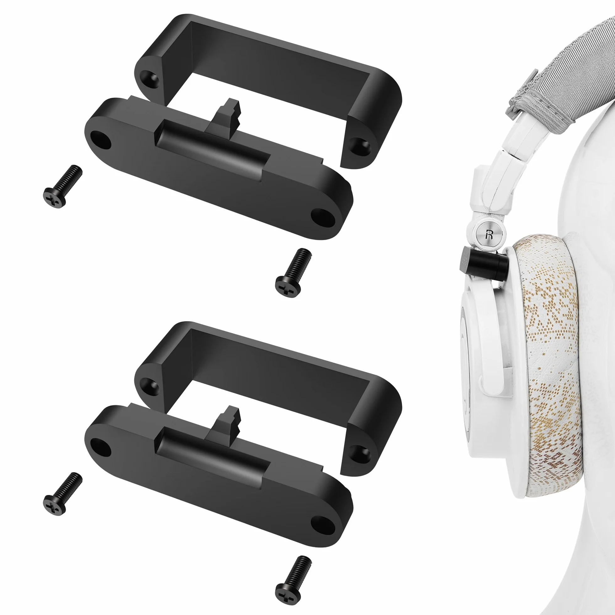 Geekria 1 para metalowych opasek na głowę do mocowania zawiasów kompatybilny z Audio-Technica ATH-M50x, M50xBT, M50xGM, M50xBB, M50xPB, M50xWH zamienniki słuchawek, części naprawcze zestawu