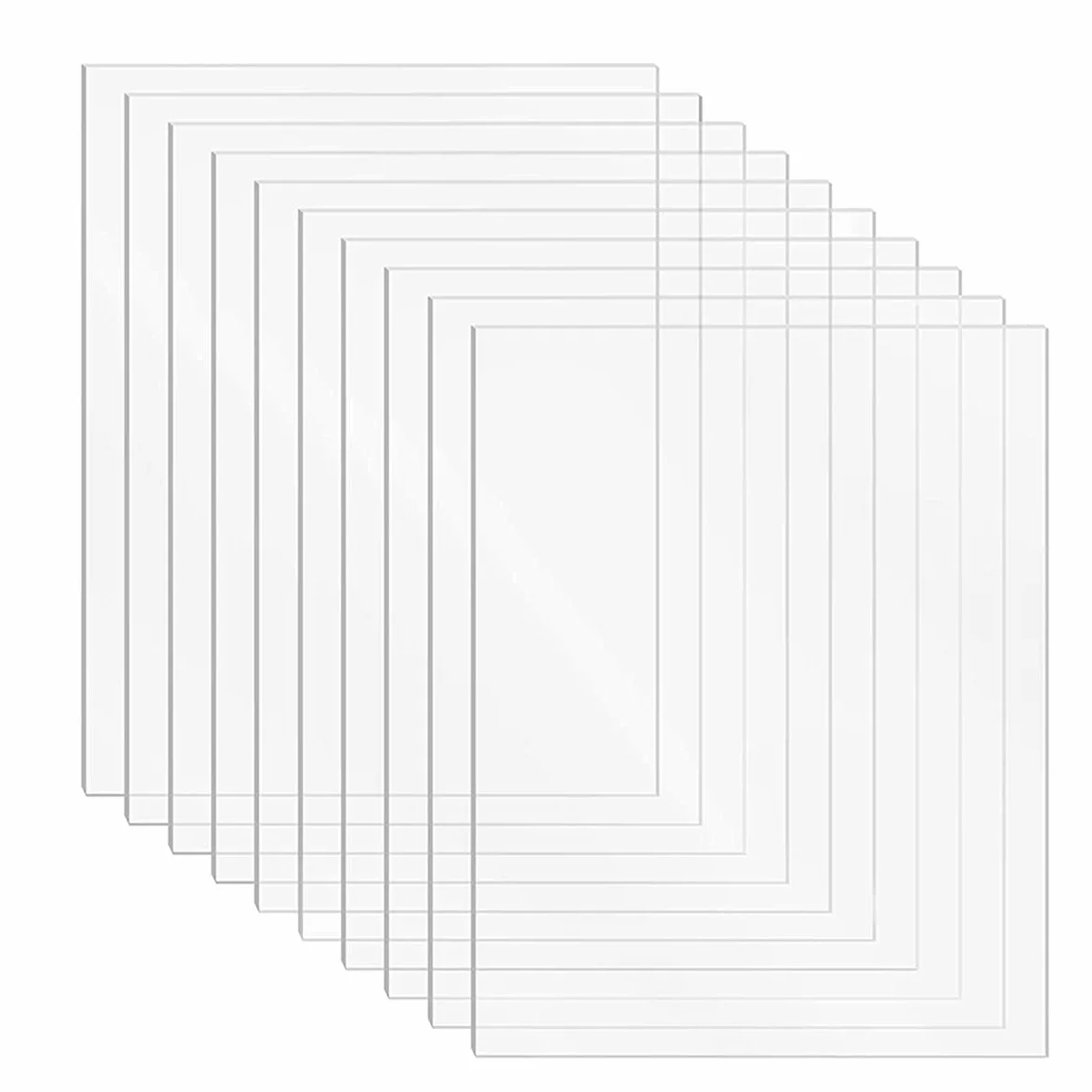 10 szt. Arkusz akrylowy, przezroczysty arkusz z tworzywa sztucznego, 1 mm, przezroczysty akryl do rysowania, drukowania, majsterkowania, ramki na zdjęcia itp. (25 x 20 cm)