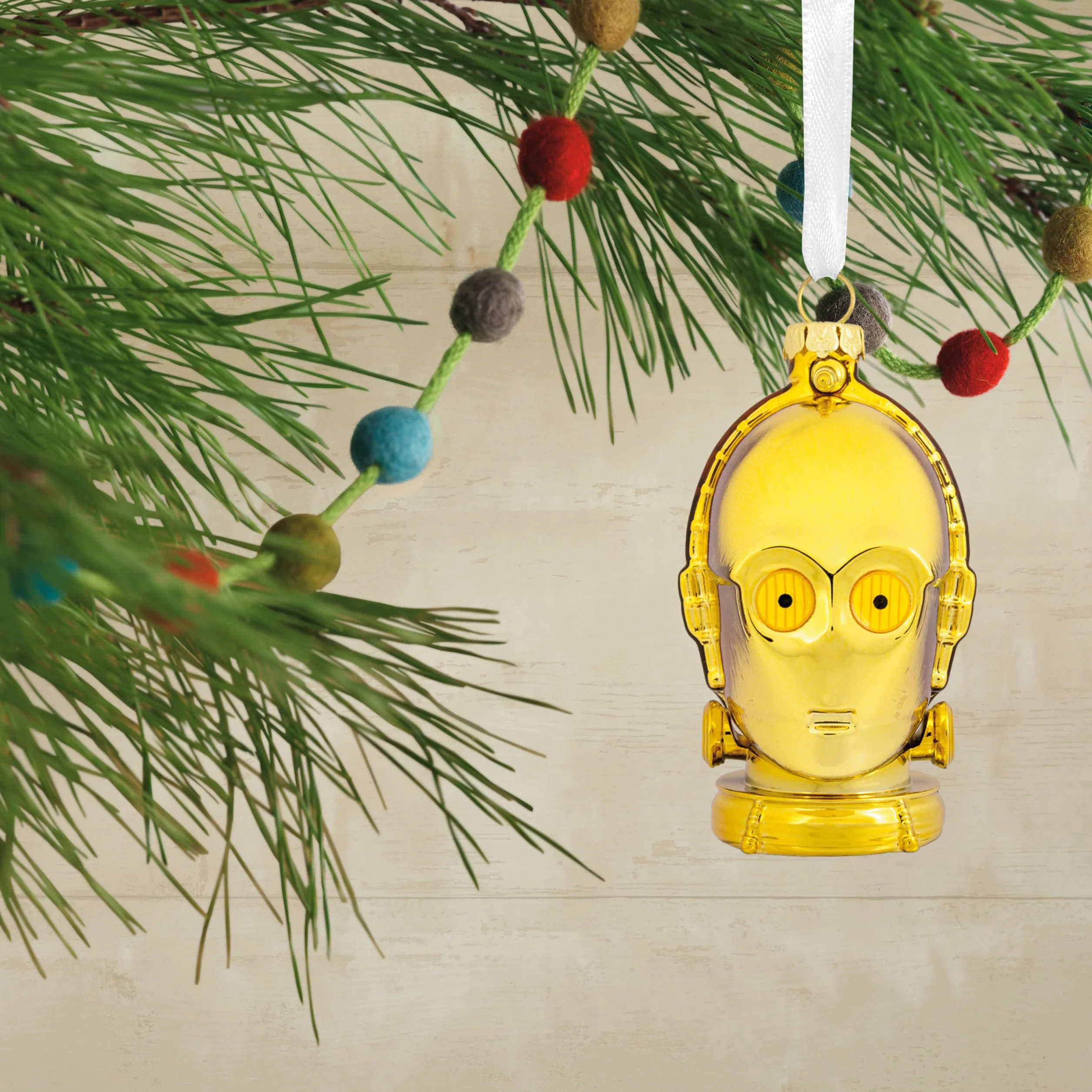 Hallmark C-3PO szklana ozdoba, dekoracja choinki z motywem Gwiezdnych Wojen, wisząca ozdoba na Boże Narodzenie, prezenty na Boże Narodzenie