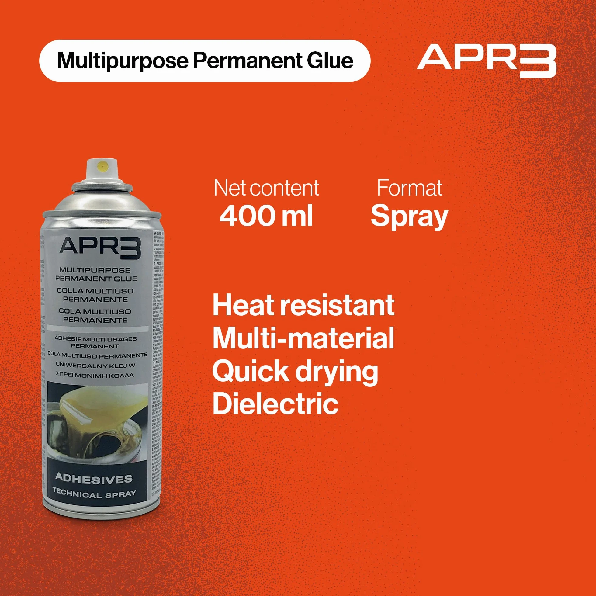 Ambro-Sol I254 Uniwersalny Klej w Spray'u - Klejenie Stałe. Szybko Schnący Klej do Szerokiej Gamy Materiałów. Puszka z Aerozolem z Blachy Ocynowanej, w 100% Nadaje się do Recyklingu 400 ml.