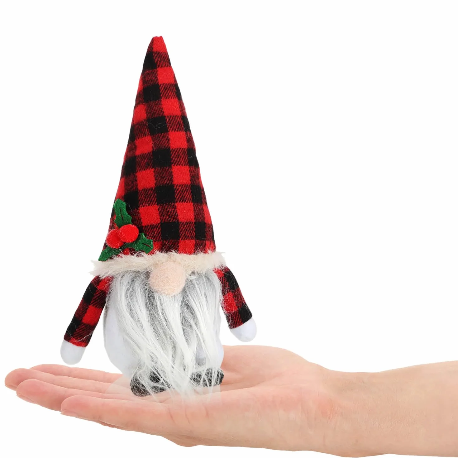 COM-FOUR® 12x Premium Christmas Gnomes Dekoracja świąteczna Zimowa figurka krasnala Czerwony/Czarny/Biały