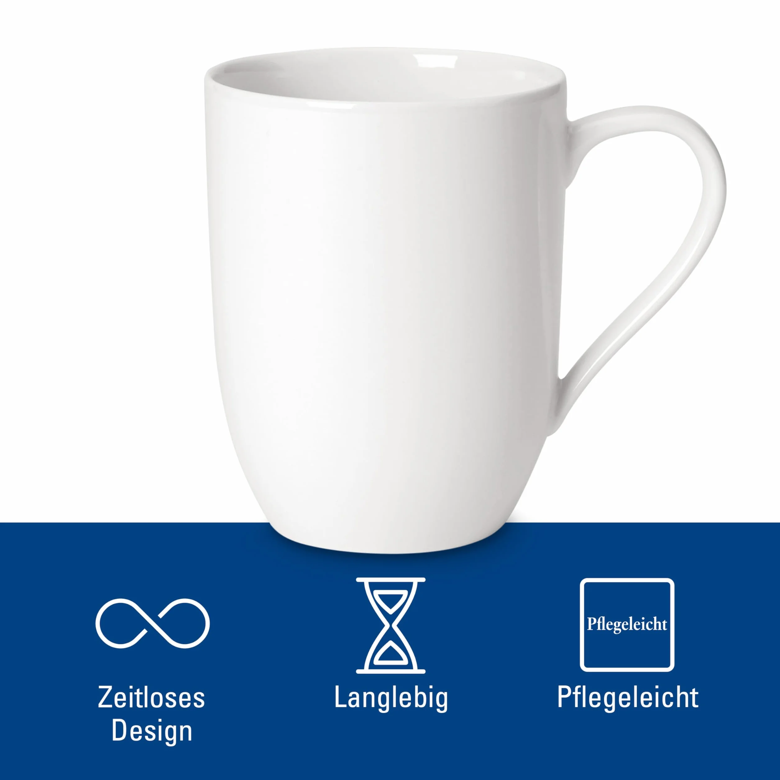 Villeroy und Boch - For Me filiżanki do kawy 340 ml, uniwersalny talent, porcelana premium, nadają się do mycia w zmywarce, kuchenki mikrofalowej, białe, 2 sztuki (1 opakowanie)