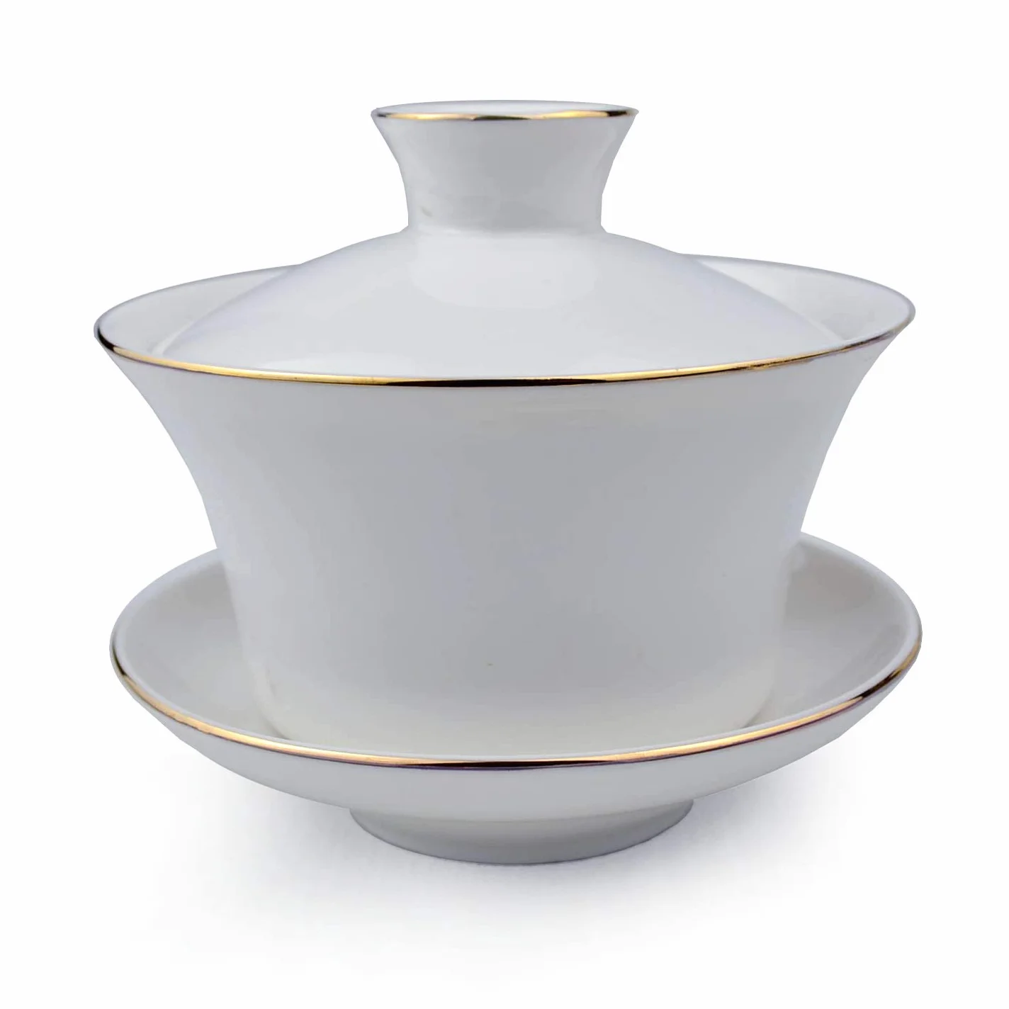 Gaiwan biała porcelana duża filiżanka do herbaty Sancai zestaw piękna wzór pokrywka słońce (255 ml średni)