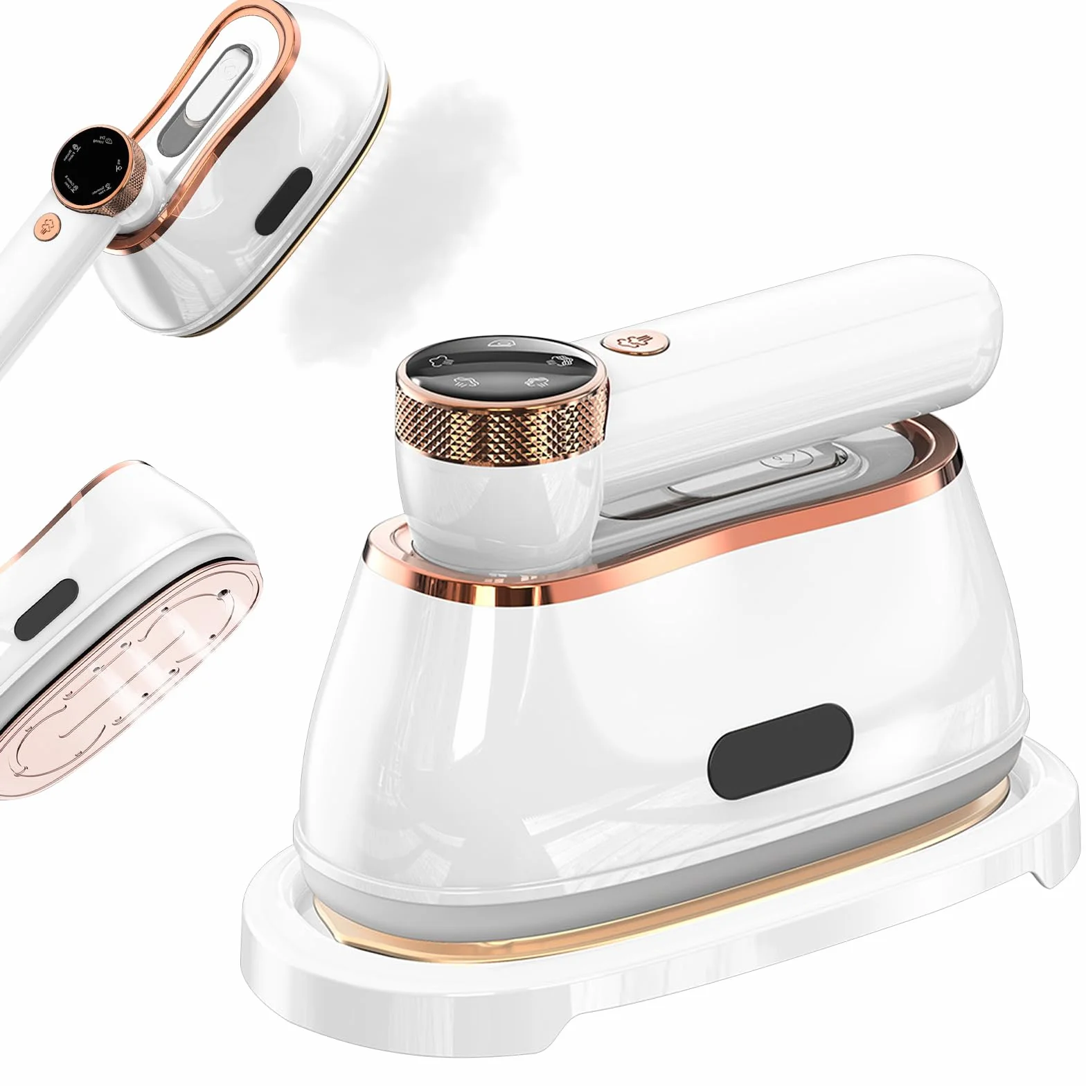 Żelazko parowe, parownica, 1200 W, ze zbiornikiem na wodę 180 ml, obracany o 180°, 2 w 1, przenośny, ręczny parowar do podróży, domu i biura, 5 poziomów pary, nieprzywierająca stopa żelazka
