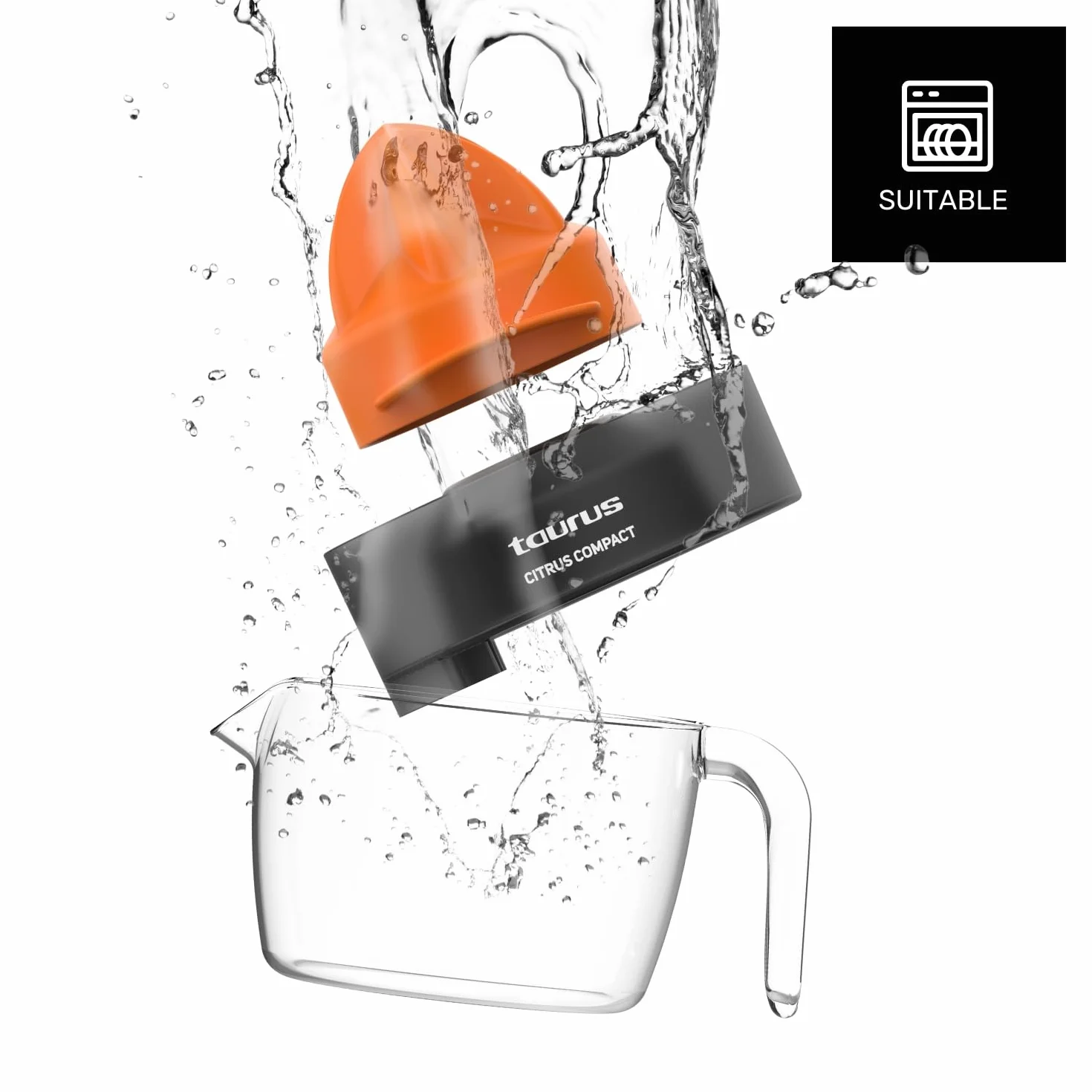 Taurus Citrus Compact elektryczna wyciskarka do pomarańczy, podwójny kierunek obrotu, duży stożek, BPA Free
