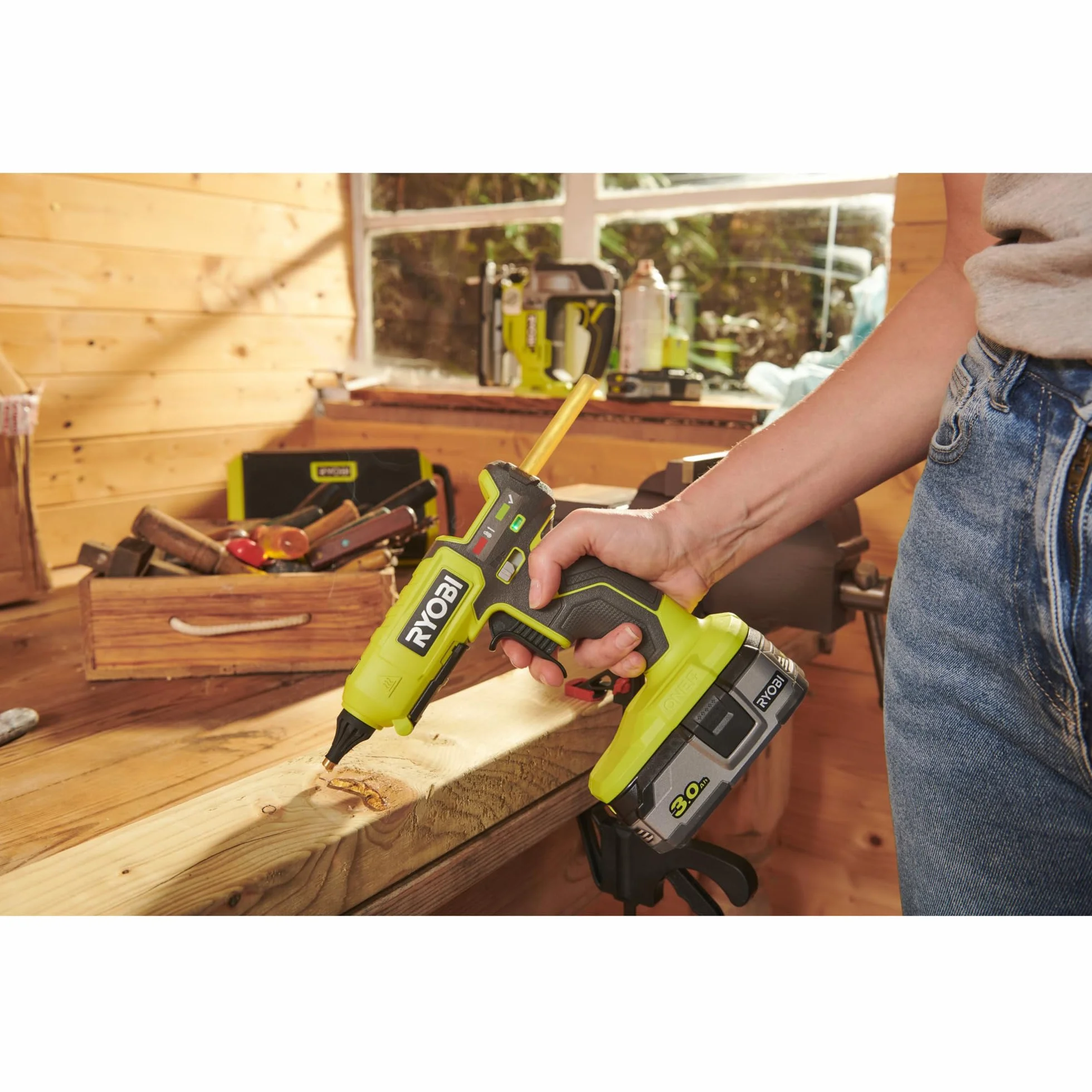 Ryobi RGL18-0 5133005002 Akumulatorowy Pistolet do Klejenia na Gorąco ONE+ 18 V, 2 Stopnie Temperatury Klejenia, Bezprzewodowy, bez Akumulatora