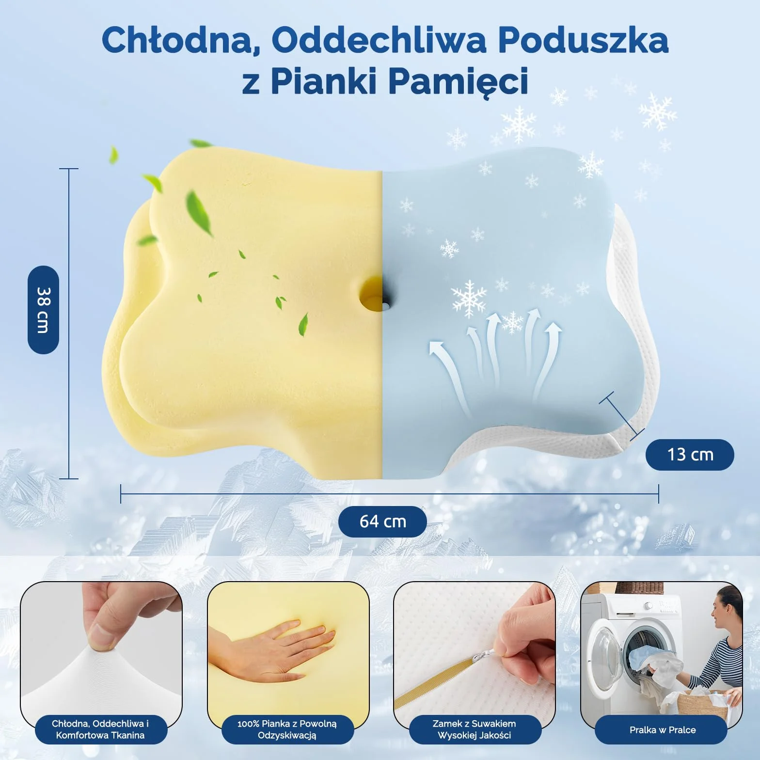 Poduszka Ergonomiczna z Pianki Memory Foam