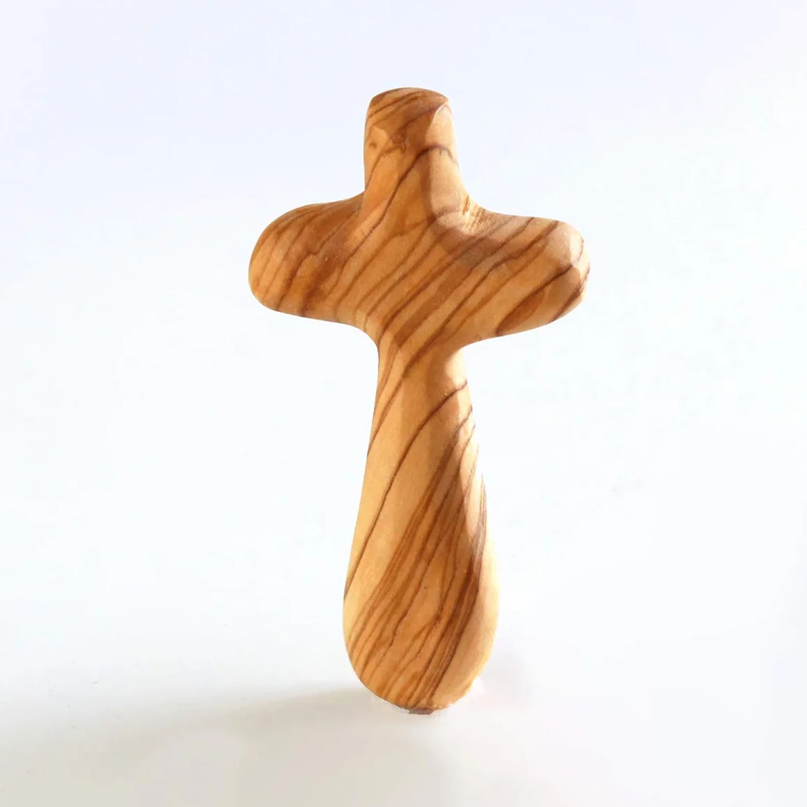 KASSIS Ręczny krzyż z drewna oliwkowego 10,50 cm - wykonany w Betlejemie