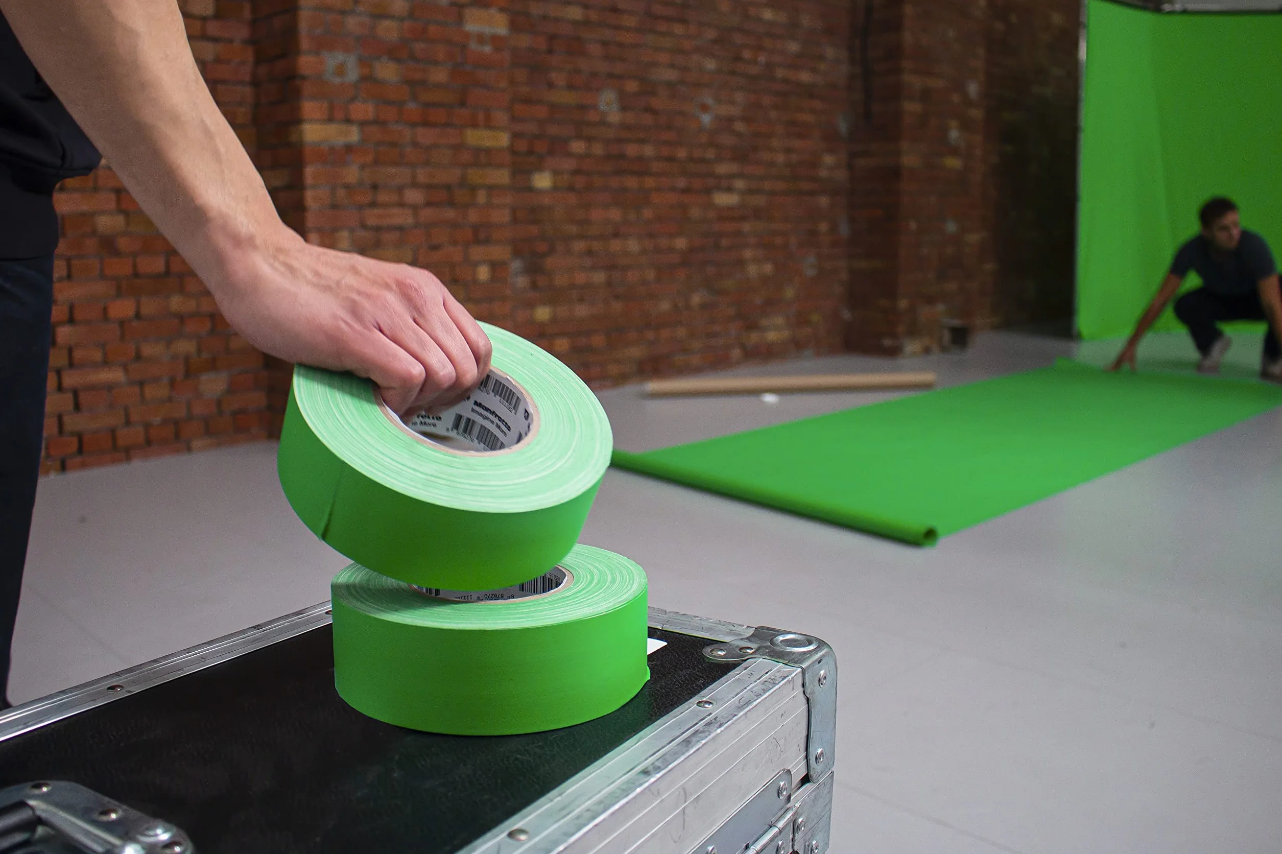 Manfrotto Chroma Key Green Gaffer Tape 50 mm x 50 m, taśma najwyższej jakości, bardzo mocne trzymanie, odpowiednia do techniki kluczowania, StudioLink, panoramiczne tło, LL LB7966