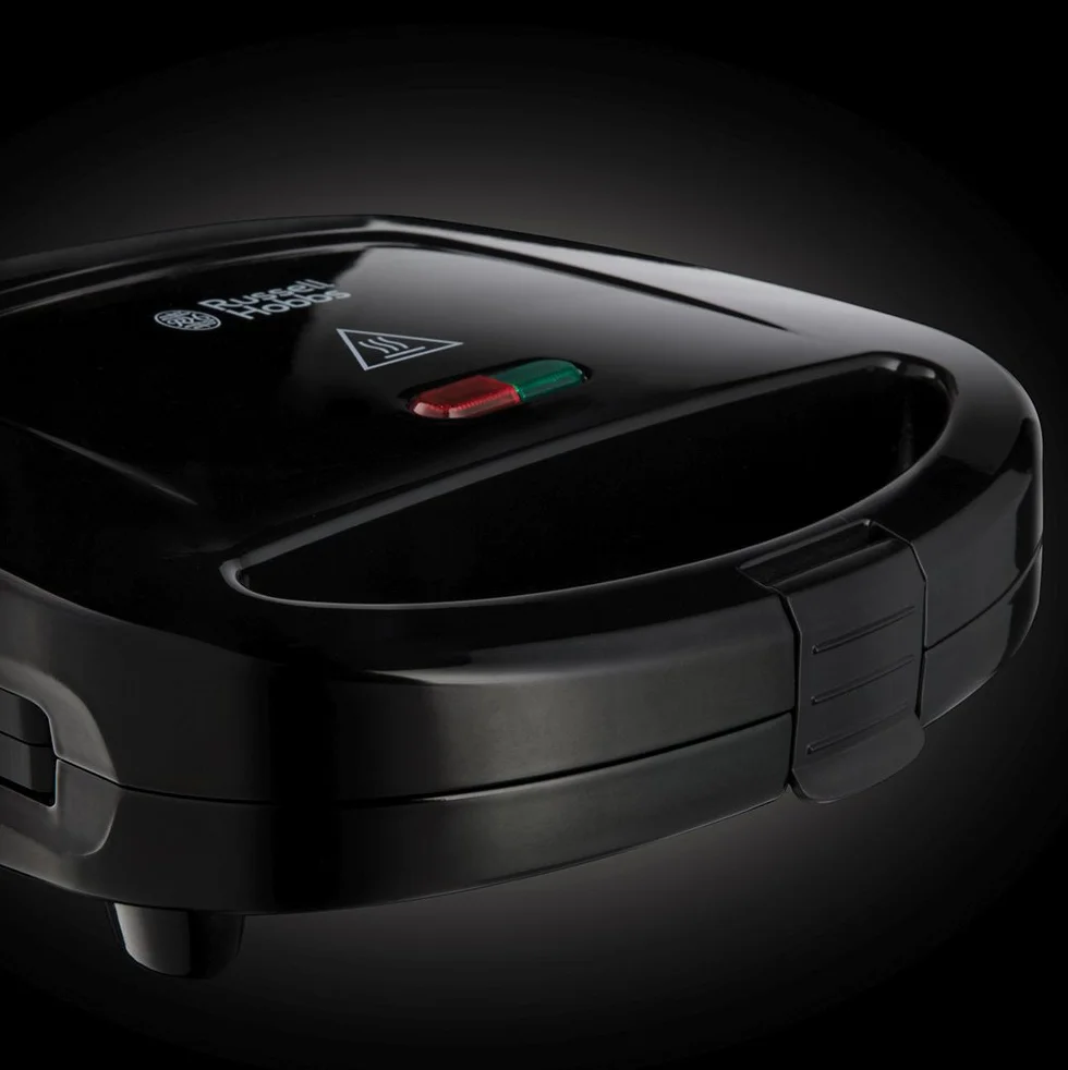 Russell Hobbs opiekacz do kanapek, nieprzywierająca powłoka, możliwość wyjęcia płytek, 2 kanapki, przechowywanie w pozycji pionowej, 700W, czarny, Sandwich Maker Classics 24520-56
