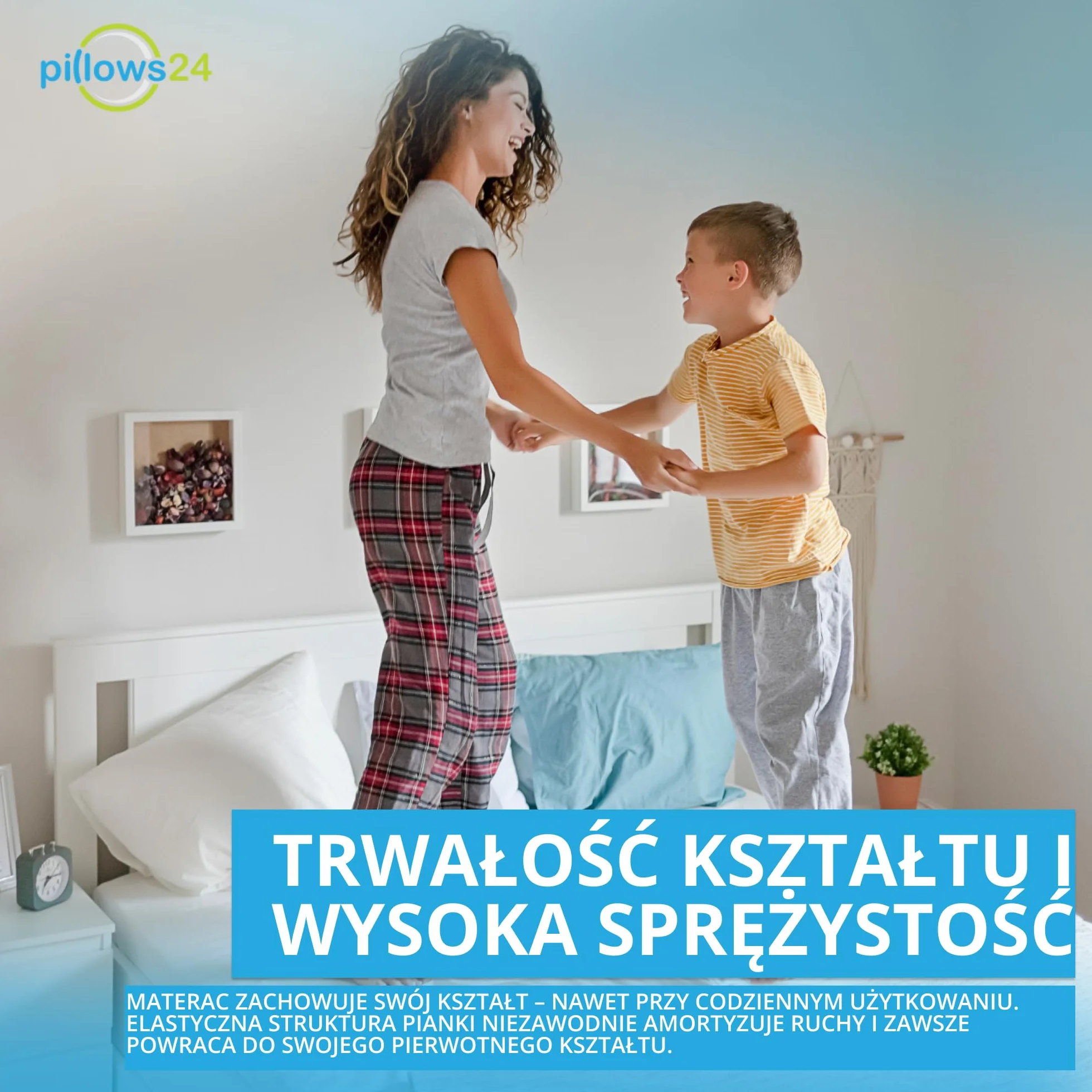 Topper na materac 120x200 cm z pianki memory | Wysokość 6 cm | Dwustronny model | Paski mocujące | Pokrowiec z zamkiem | OEKO-TEX | Made in EU | Nakładka na materac do każdego łóżka