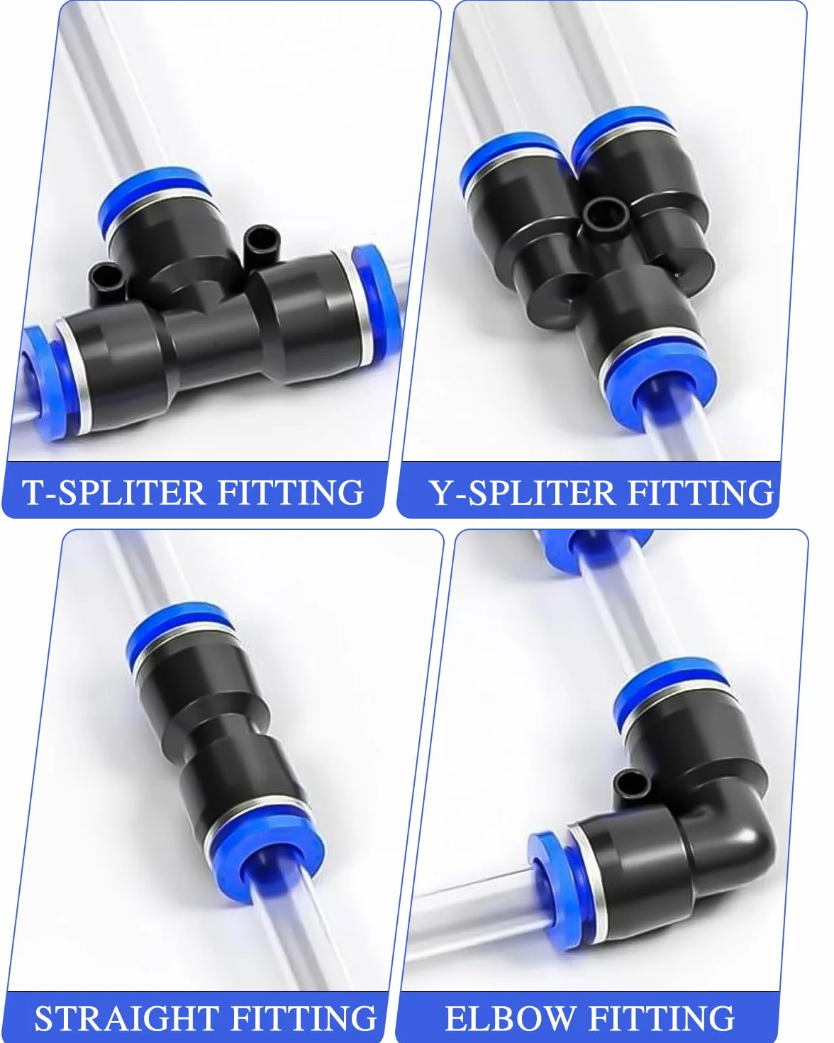 60 sztuk prostych złączy pneumatycznych, 6 mm, pneumatyczne złącze typu Quick-Push-In, wąż pneumatyczny, połączenie proste, pneumatyczne złączki do węża powietrznego, wody