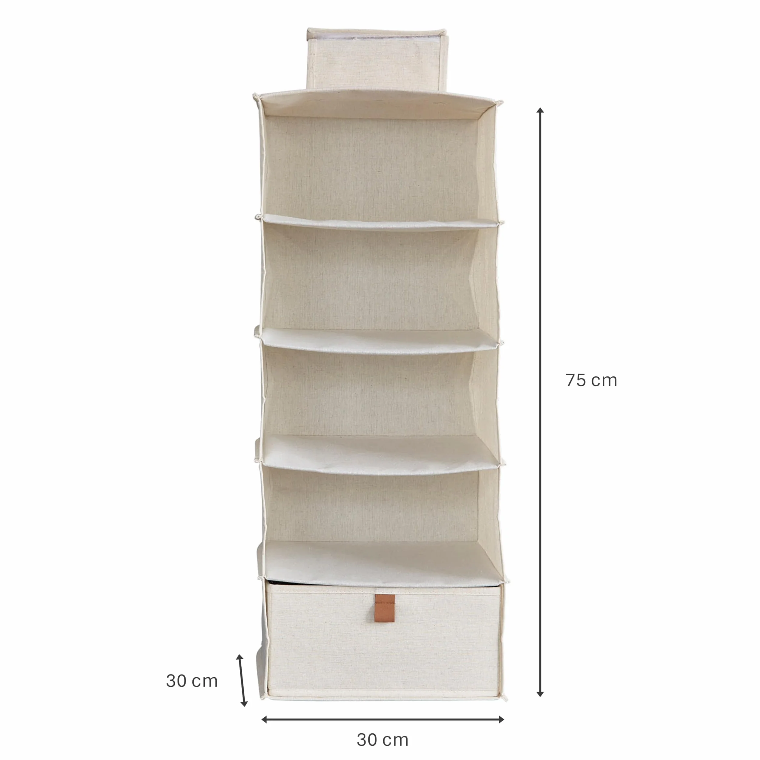 Półka z wiszącą szufladą Organizer do szafki 30x30x75 cm beżowy