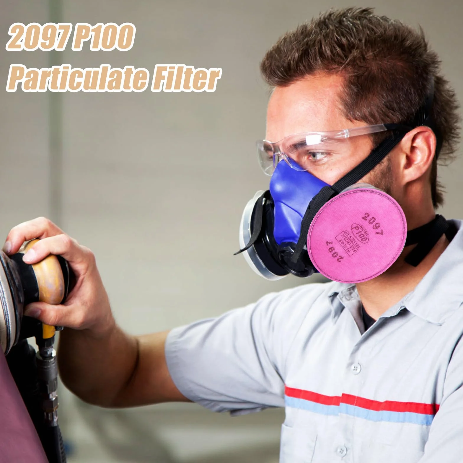 8szt 2097 Filtry do Respiratora, Bawelniany Filtr Czastek Stalych do Uchwytów Filtrów P100 Wymiana Uchwytu Filtra do Maski Oddechowej 6000 6200 6800 7000 FF-4 do Ochrony Przed Kurzem