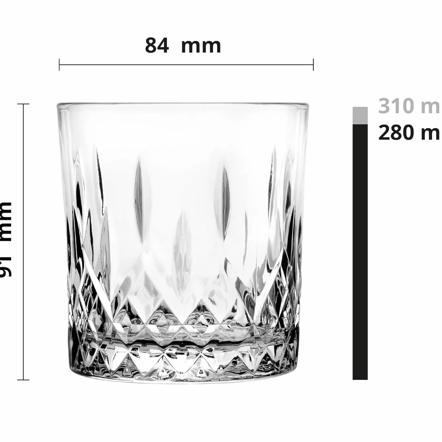 Glasmark KROSNO Zestaw Szklanek 0,28L 6 x 280 ml Szklanki Do Picia Whisky