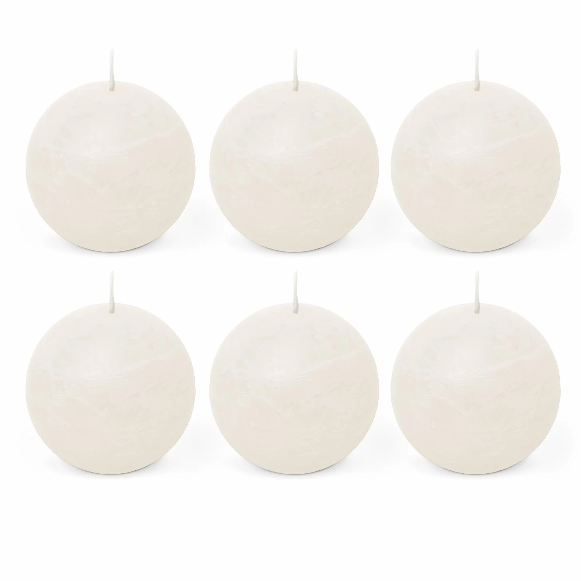 Spaas Rustic Unscented Ball Candles 80mm 24 Hours White