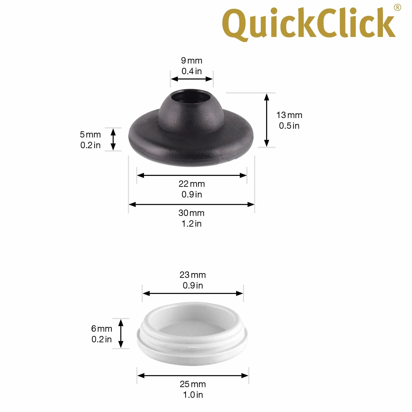 Wagner QuickClick® ślizgacze z tworzywa sztucznego – zestaw 4 nakładanych podstawek i 4 wymienne wkładki ślizgowe – tworzywo sztuczne Hyper – Ø 30 do krzeseł Vitra DSR DAR DKR – Made in DE – 16780100