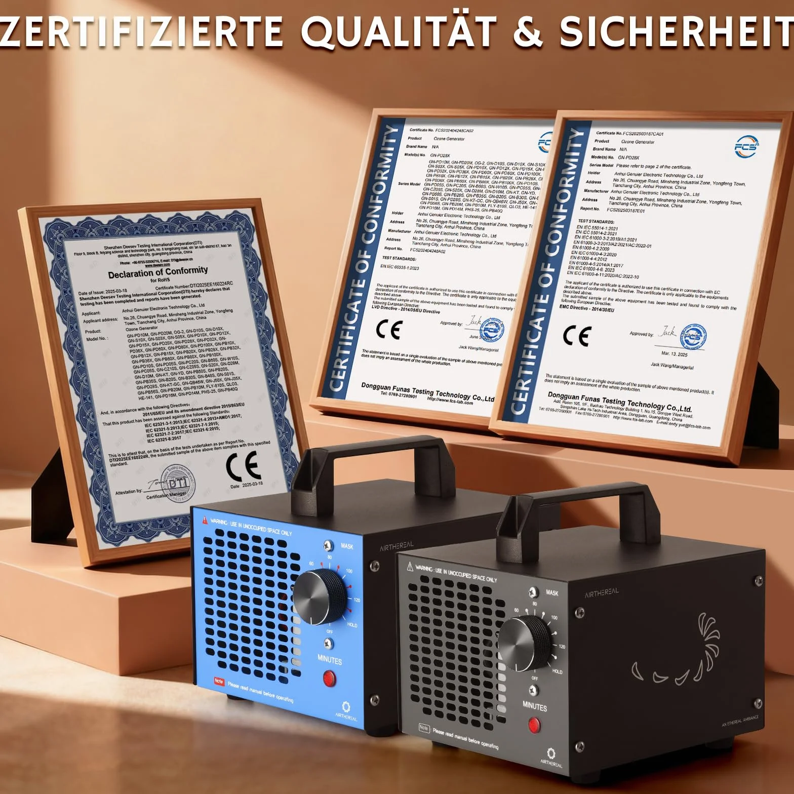 Airthereal MA5K generator ozonu, niebieski