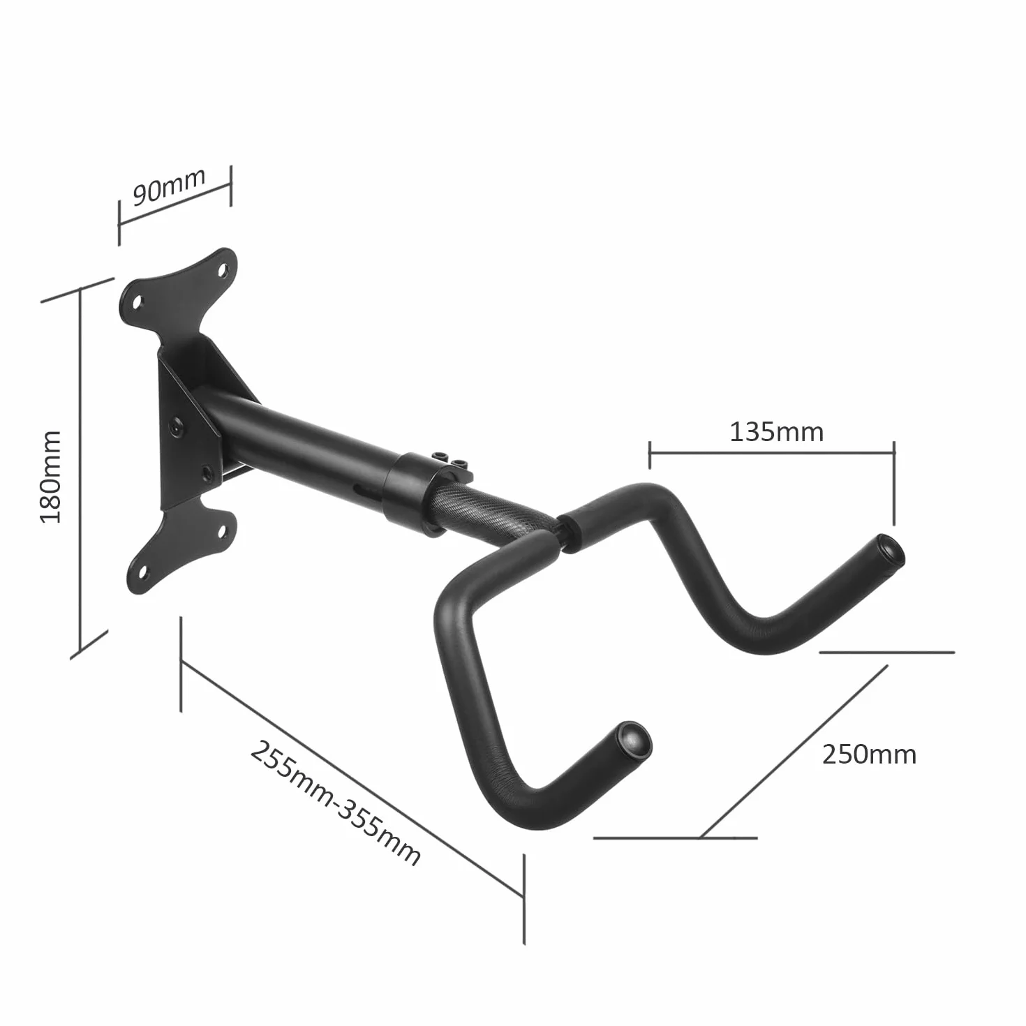 Maclean MC-431 Rowerowy Uchwyt Ścienny Poziomy, Stal, Maksymalne Obciążenie 30kg