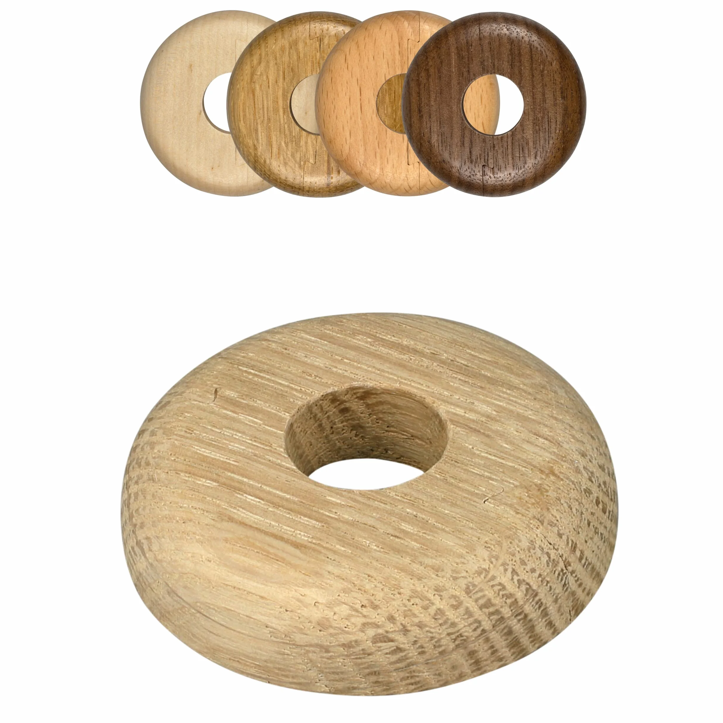 FUX 2 x rozety do rur grzewczych, pojedynczych rozet, 15-22 mm, osłona węża, opatrunek, rozeta do grzejników, drewna, parkietu, drewniana rozeta (22 mm, surowy dąb)