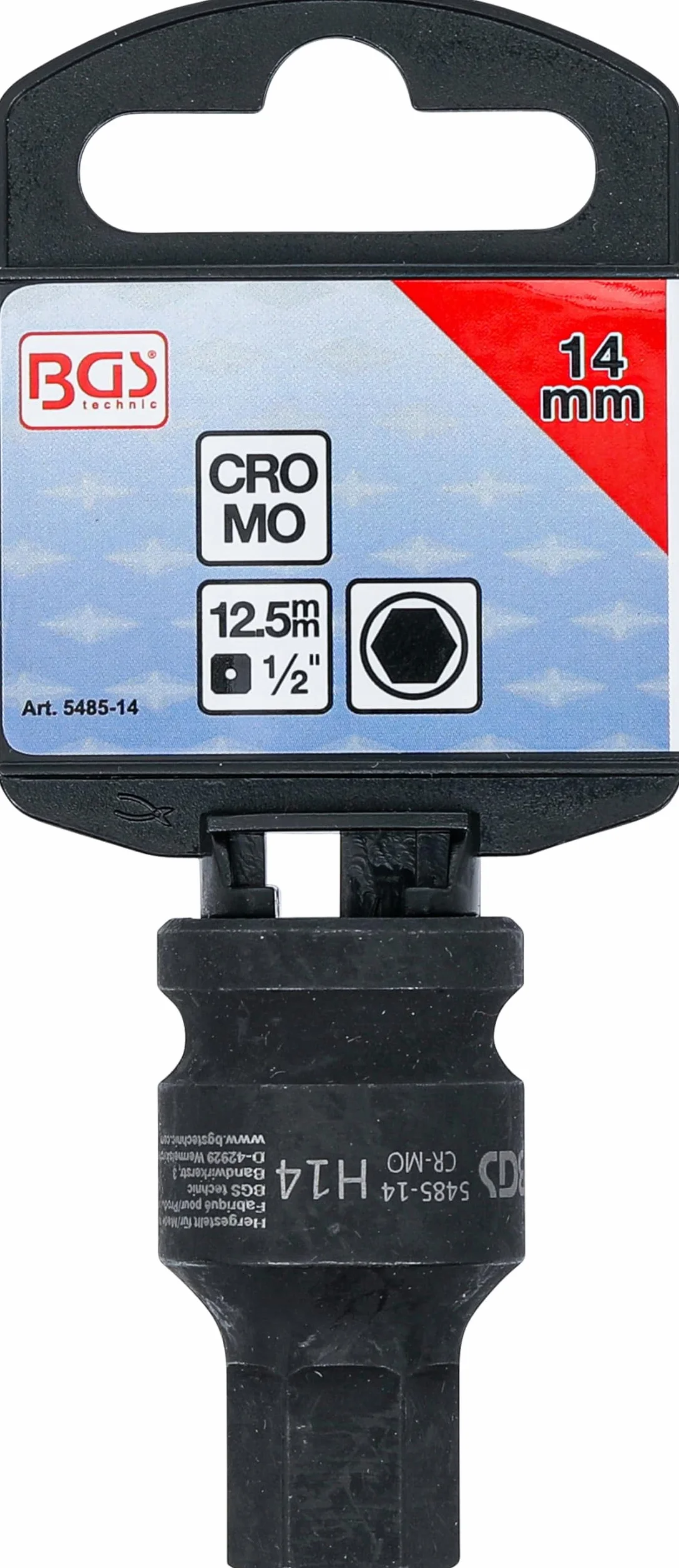 BGS 5485-14 | Nasadka udarowa do bitów | długość 42 mm | 12,5 mm (1/2") | gniazdo sześciokątne 14 mm