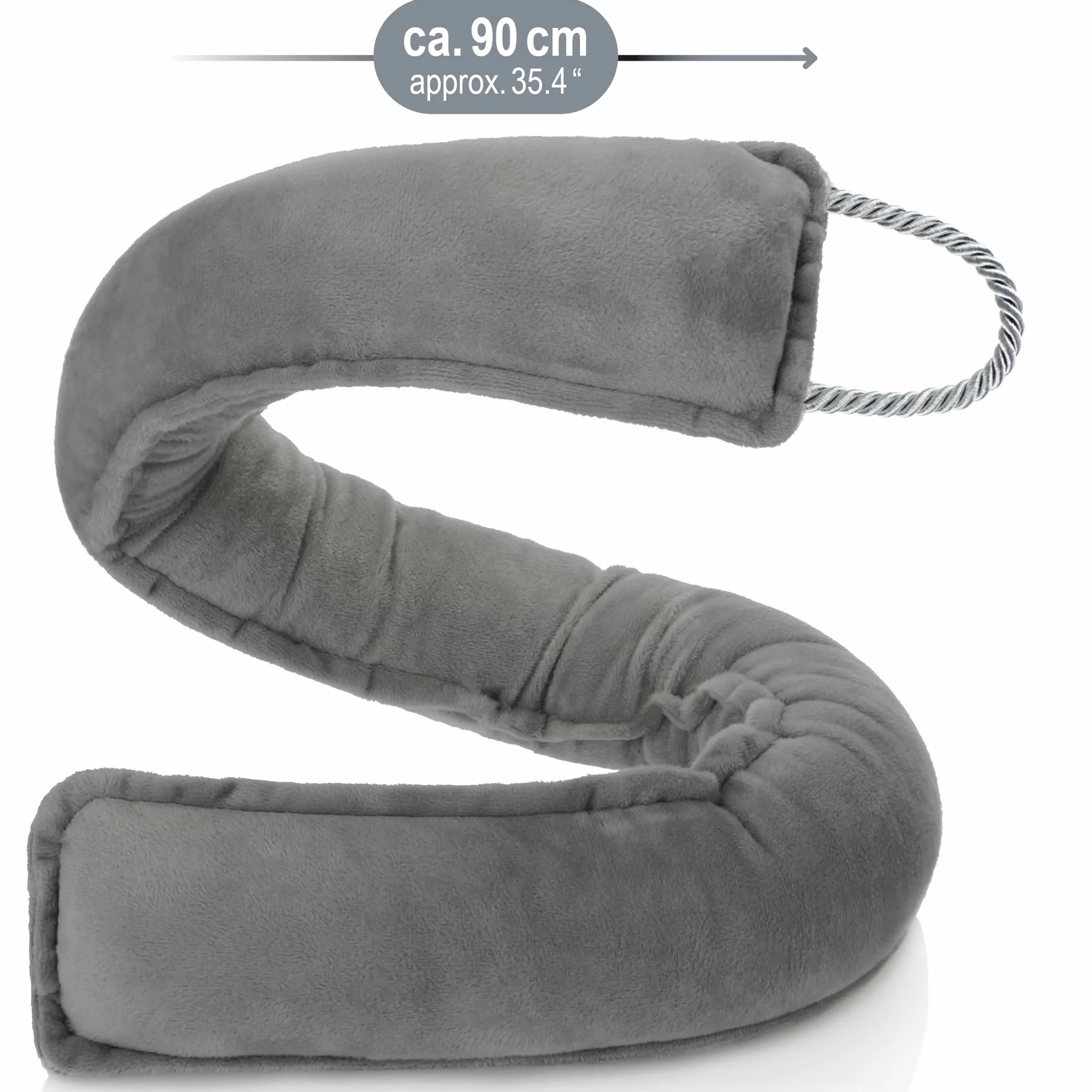 COM-FOUR® ogranicznik przeciagów, bardzo ciezki ogranicznik wiatru ze sznurkiem, skuteczny ogranicznik przeciagów, dobre uszczelnienie przed przeciagami i utrata ciepla, wycieraczka (Ciemny szary)