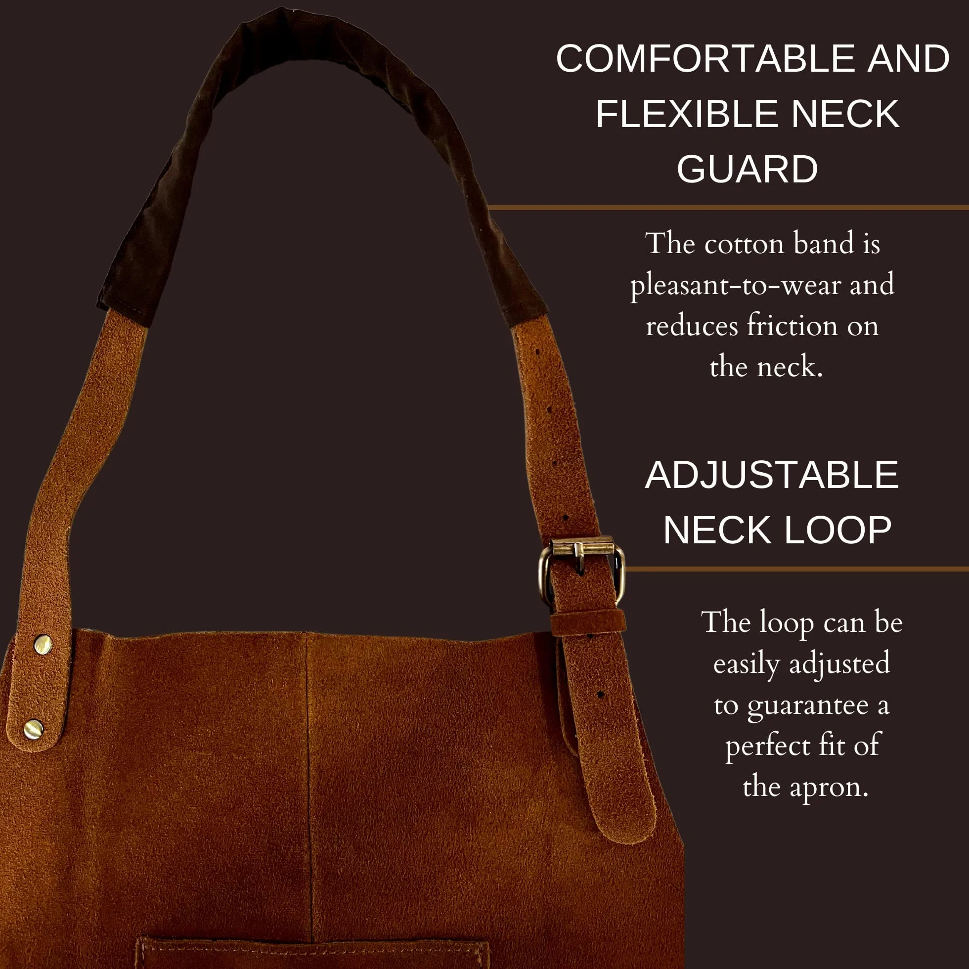Rustic Town Genuine Leather Grill Work Apron with Tool Pocket ~ Adjustable Up to XXL for Men & Women ~ Gift Ideas for Him Her