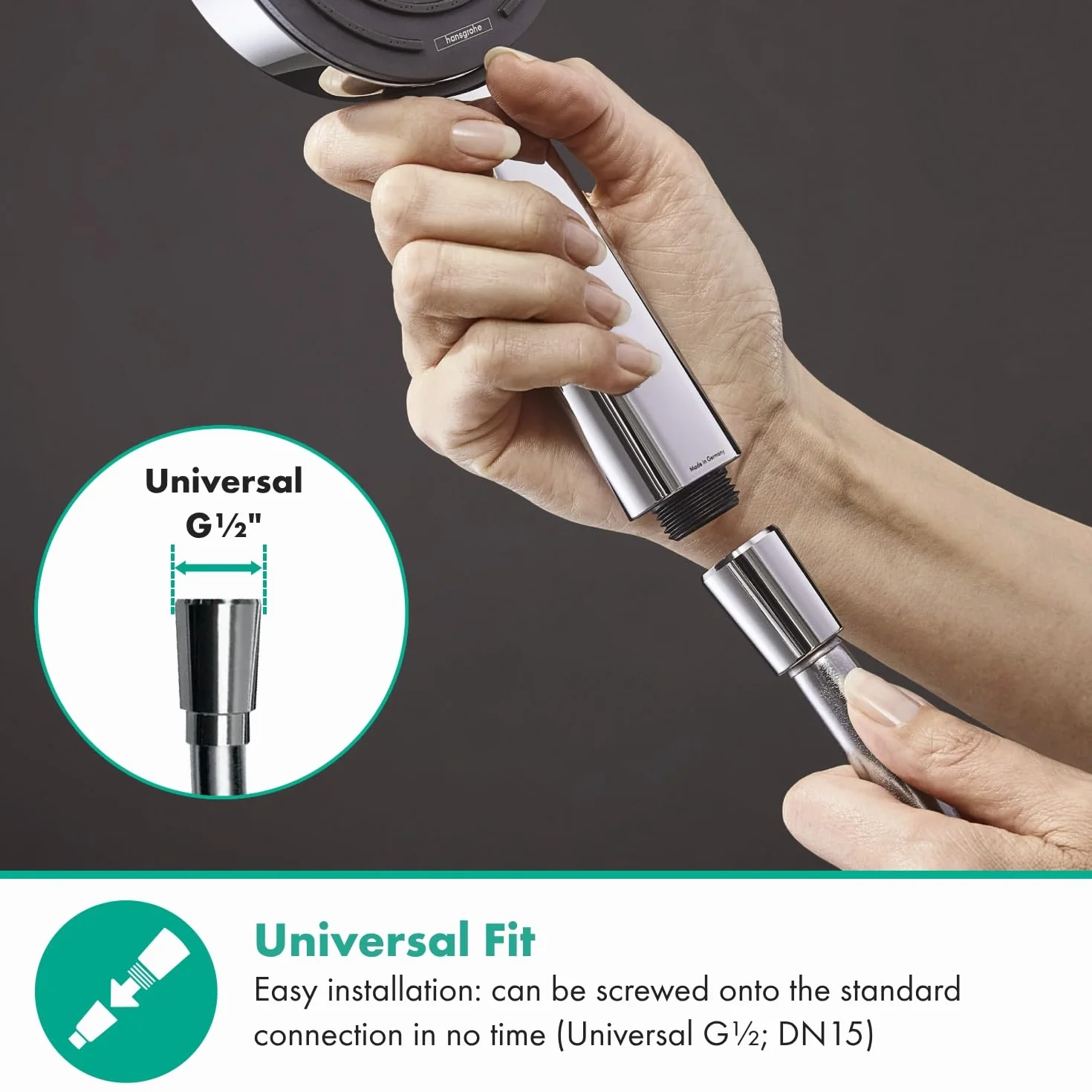 hansgrohe Isiflex - wąż prysznicowy 1,60 m, nie plącze się, elastyczny wąż prysznicowej z zabezpieczeniem przed załamaniem, z uszczelkami, chrom, 28276000