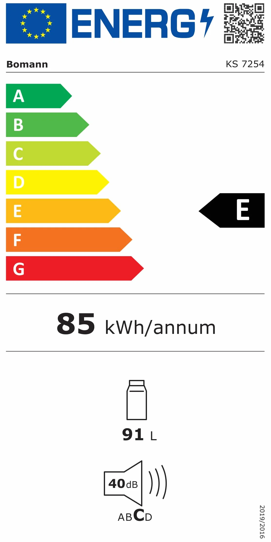 Lodówka Bomann® z zamrażalnikiem, 91 l, Mała lodówka, 2 półki, Szuflada na warzywa, Odwracalny zawias drzwi, 0°~ 8°C, Mini lodówka, Czarna lodówka, Cicha, Lodówka KS 7254 Czarna