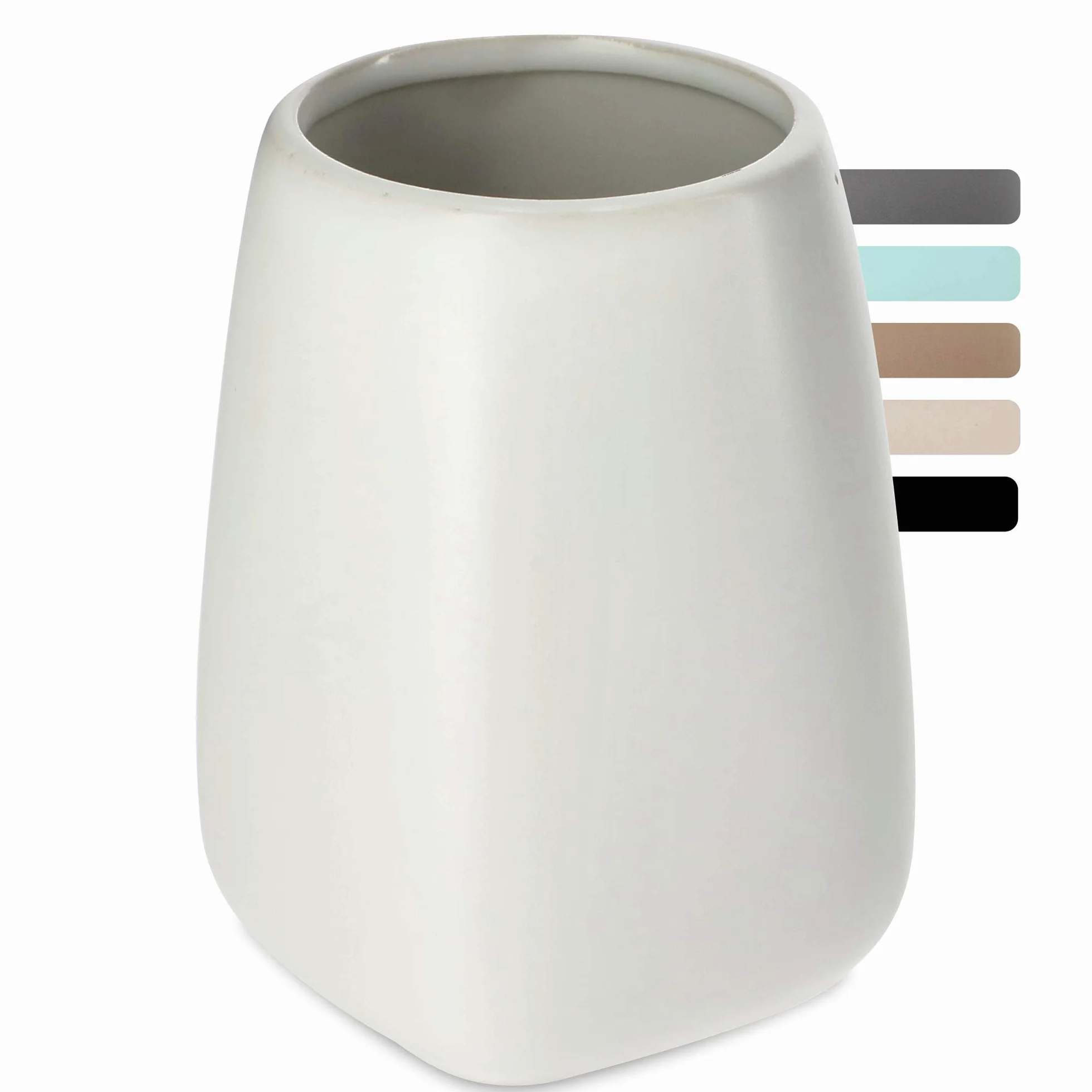 KADAX Kubek łazienkowy ceramiczny kremowy matowy odporny na wilgoć