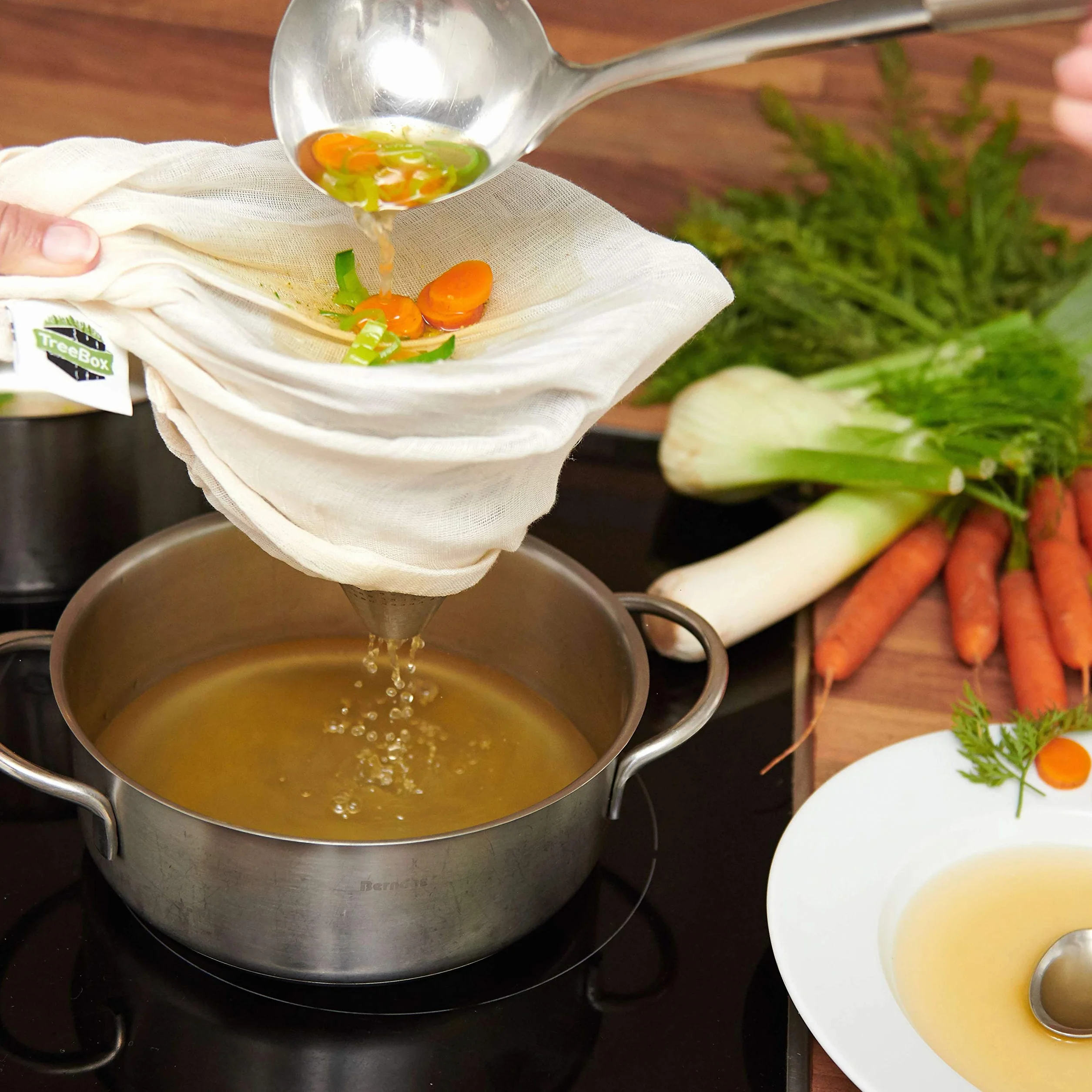 odporne na rozdarcie ściereczki z bawełny organicznej i lnu, zestaw 2 sztuk, bardzo delikatne, wielokrotnego użytku i zmywalne, idealne do soków i zup