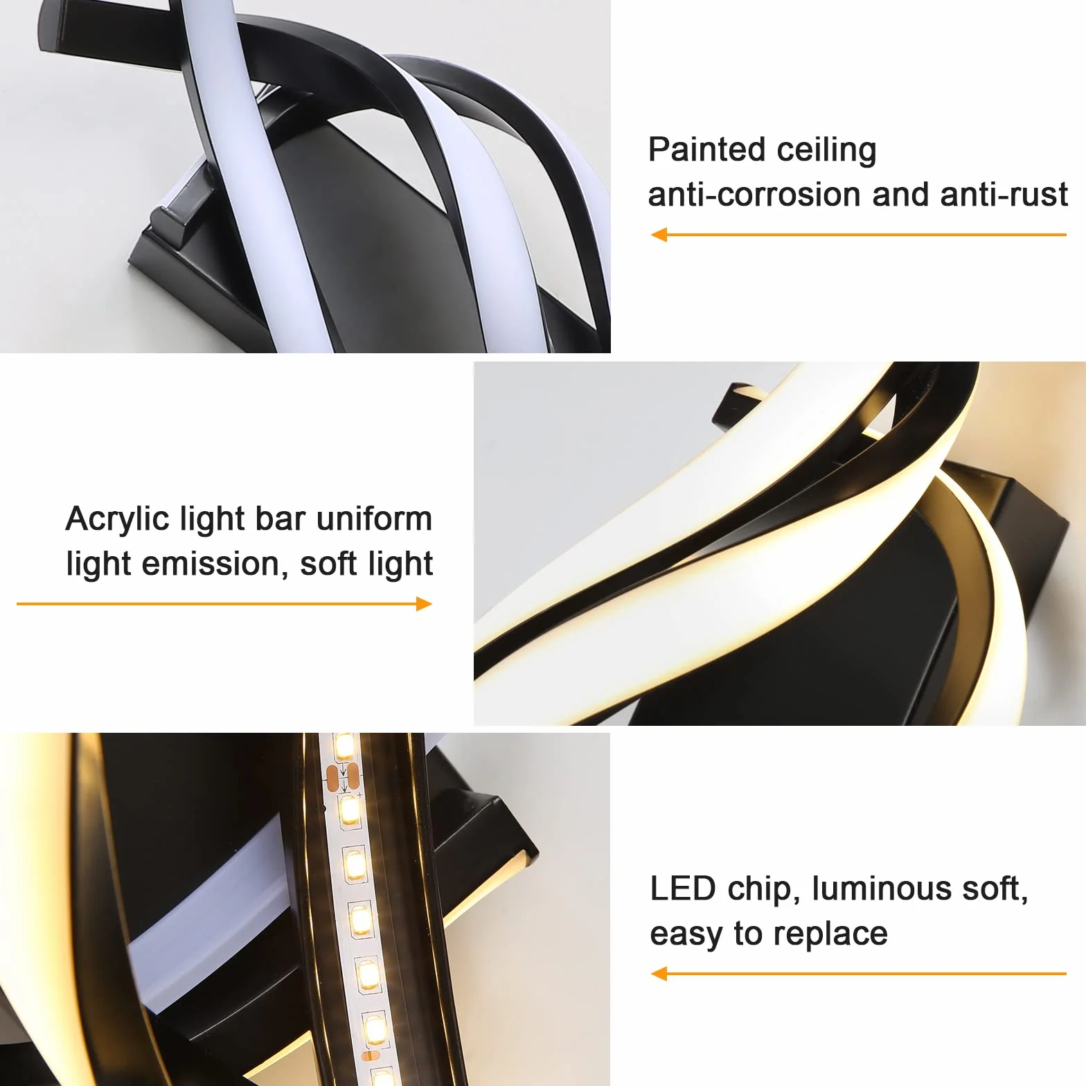 Comely Wewnętrzny Kinkiet LED, 22W 2500LM Prosta Lampa Ścienna LED, Oprawa Kinkiet Wewnętrzny Do Sypialni, Korytarza, Salonu, Biura, Jadalni