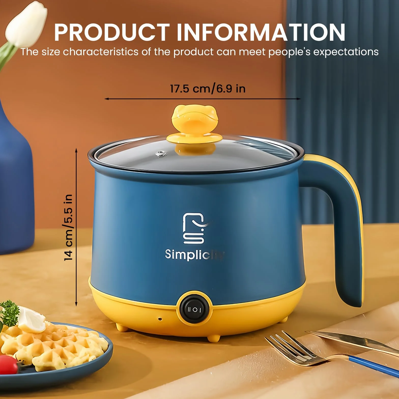 Elektryczny hot pot z parowarem, elektryczny garnek 1,8 l, przenośny, nieprzywierający, szybkowar, przenośny garnek nieprzywierający, do domu, biura, akademika