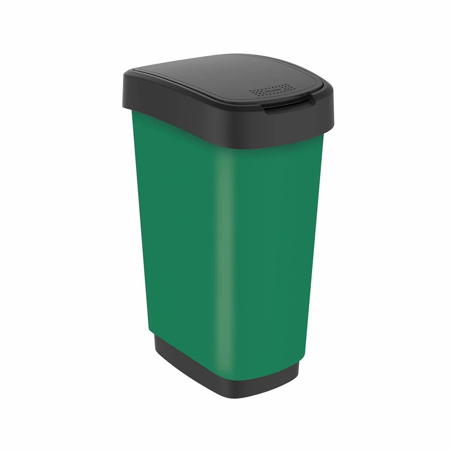 Rotho Twist Kosz na śmieci, 50 l, z pokrywką, tworzywo sztuczne (PP), nie zawiera BPA, zielony, 50 l (40,1 x 29,8 x 60,2 cm)