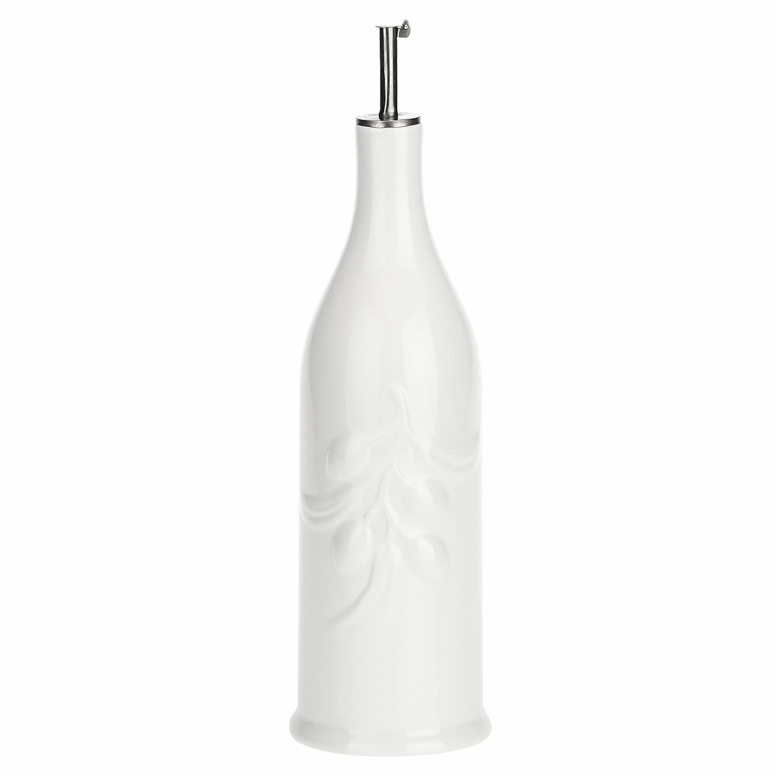 La Porcellana " Menage cylindryczna butelka na olej, porcelanowa biel, 9,5 x 9,5 x 34 cm